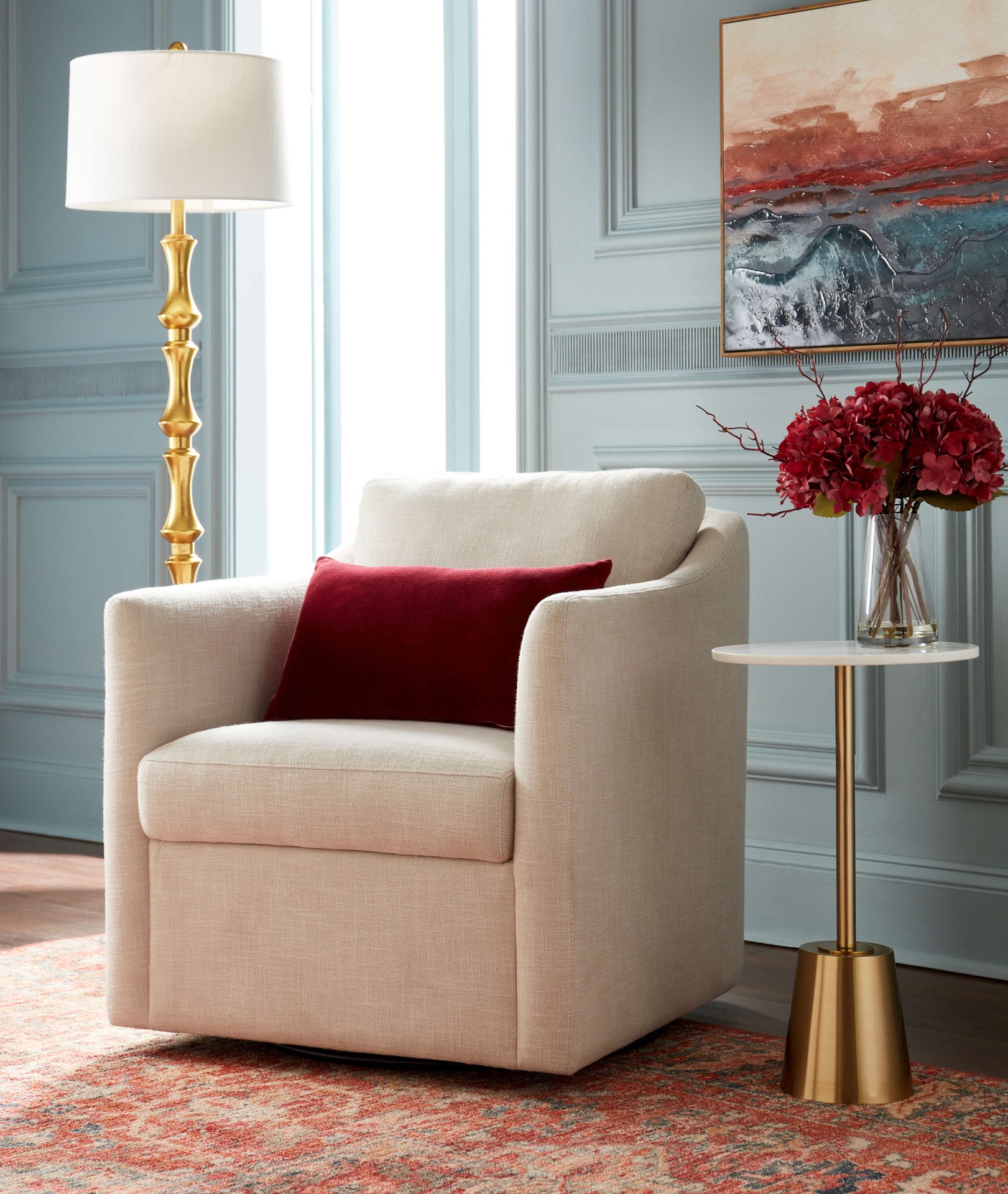 slide 2 of 6, allen + roth Terra Medallion 2 x 4 (ft) Loomed Rust Rectangular Indoor Medallion Persian Pet Friendly Area rug, 1 ct