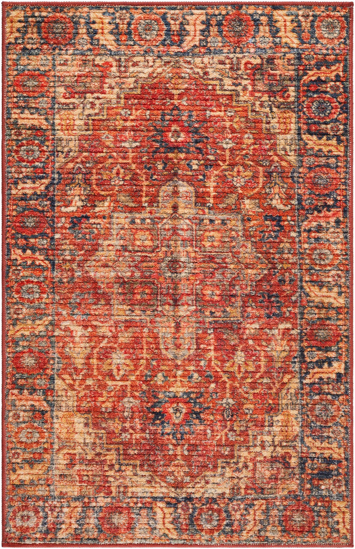 slide 4 of 6, allen + roth Terra Medallion 2 x 4 (ft) Loomed Rust Rectangular Indoor Medallion Persian Pet Friendly Area rug, 1 ct
