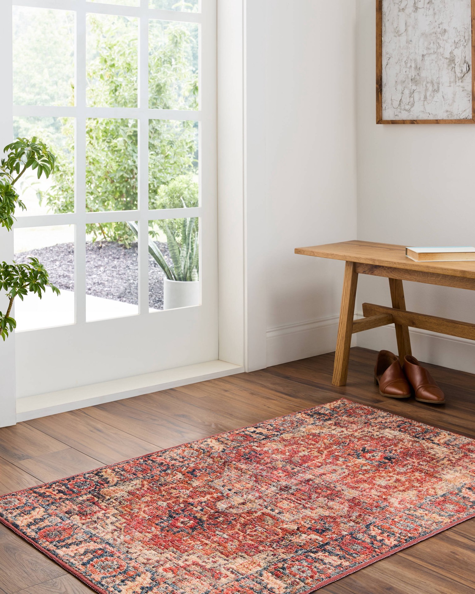 slide 1 of 6, allen + roth Terra Medallion 2 x 4 (ft) Loomed Rust Rectangular Indoor Medallion Persian Pet Friendly Area rug, 1 ct