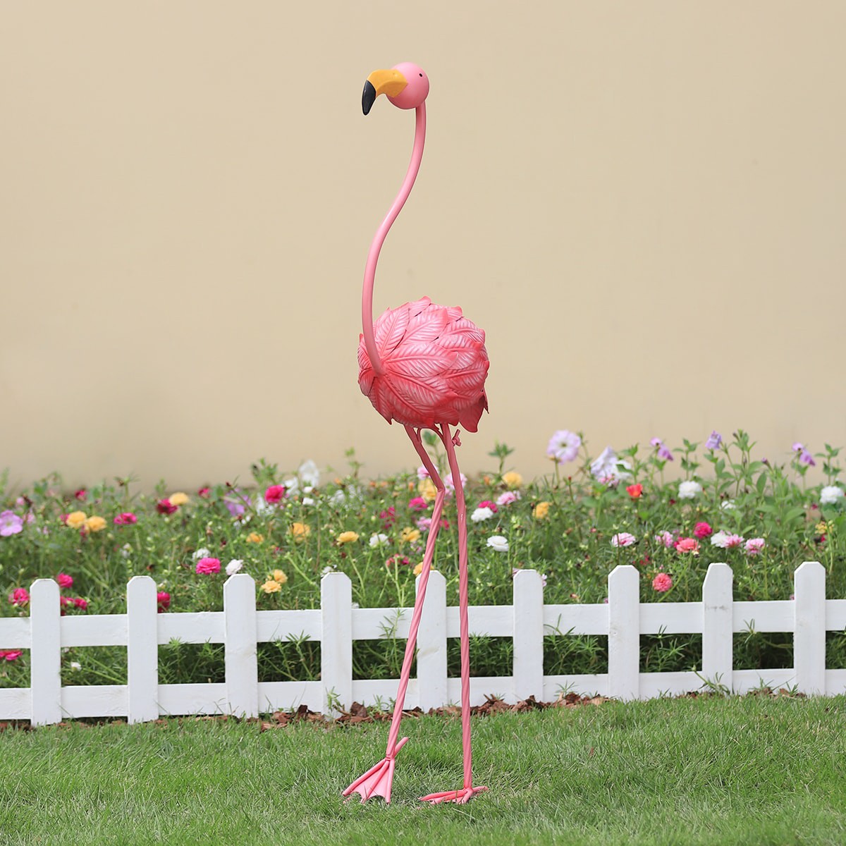 slide 2 of 6, Style Selections 36-in H x 9.5-in W Pink Flamingo Garden Statue, 1 ct