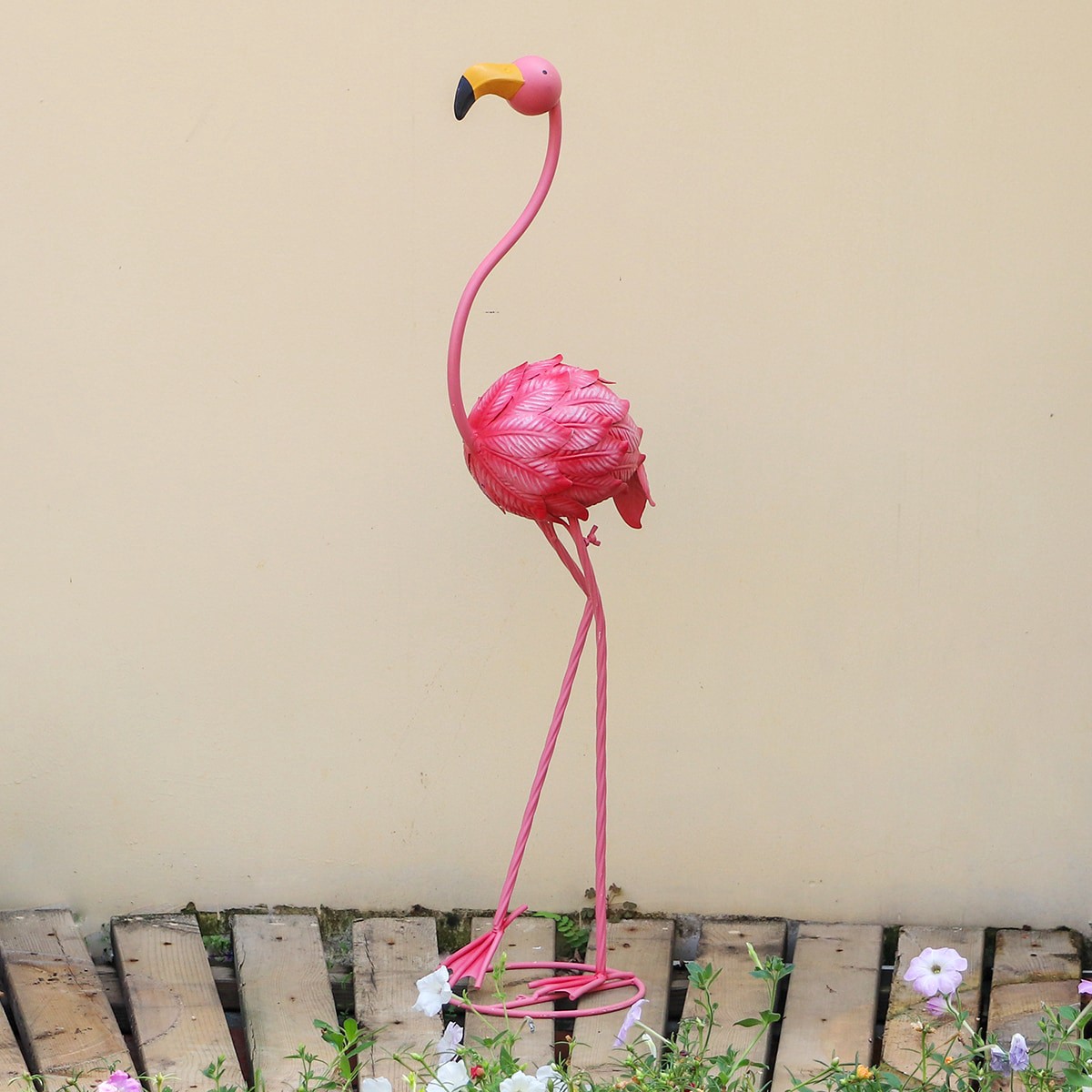 slide 4 of 6, Style Selections 36-in H x 9.5-in W Pink Flamingo Garden Statue, 1 ct
