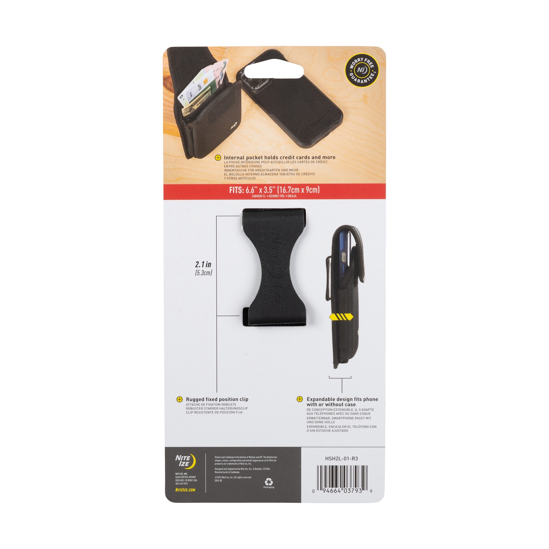 slide 3 of 6, Nite Ize Black Polyester Hook-n-loop Smart phone Case for the Universal, 1 ct