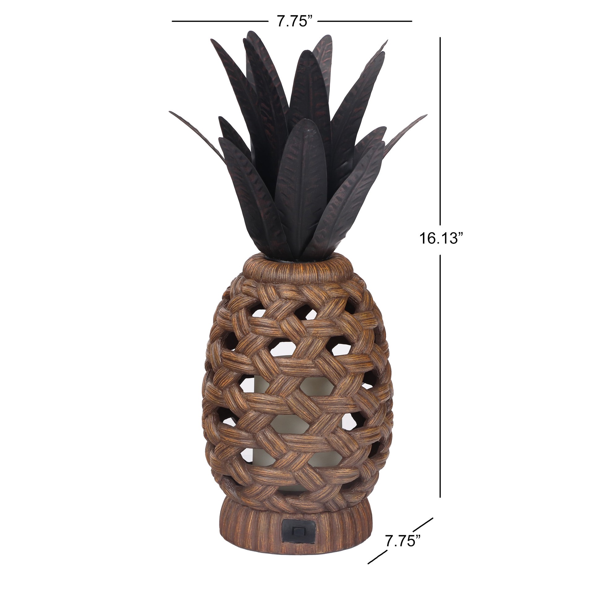 slide 2 of 2, Style Selections 7.75-in x 15.5-in Brown Plastic LED Light Outdoor Decorative Lantern, 1 ct