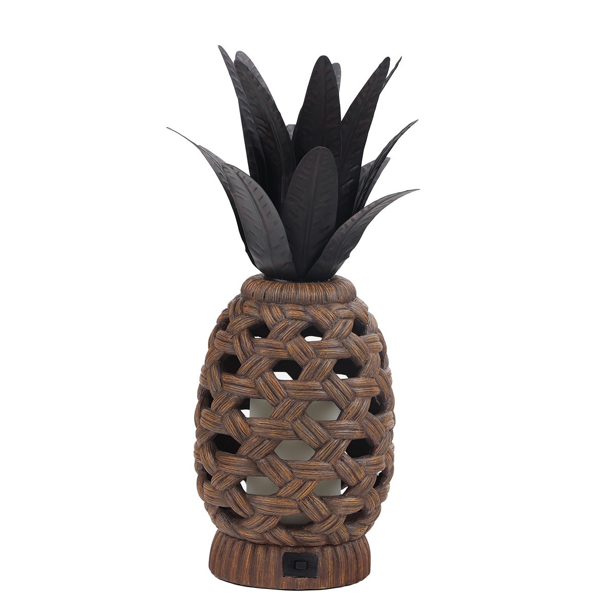 slide 1 of 2, Style Selections 7.75-in x 15.5-in Brown Plastic LED Light Outdoor Decorative Lantern, 1 ct