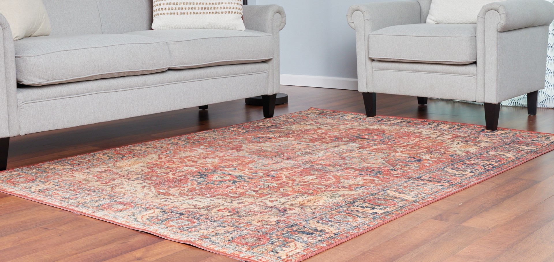 slide 4 of 6, allen + roth Terra Medallion 5 x 8 (ft) Loomed Rust Rectangular Indoor Medallion Persian Machine washable Pet Friendly Area rug, 1 ct
