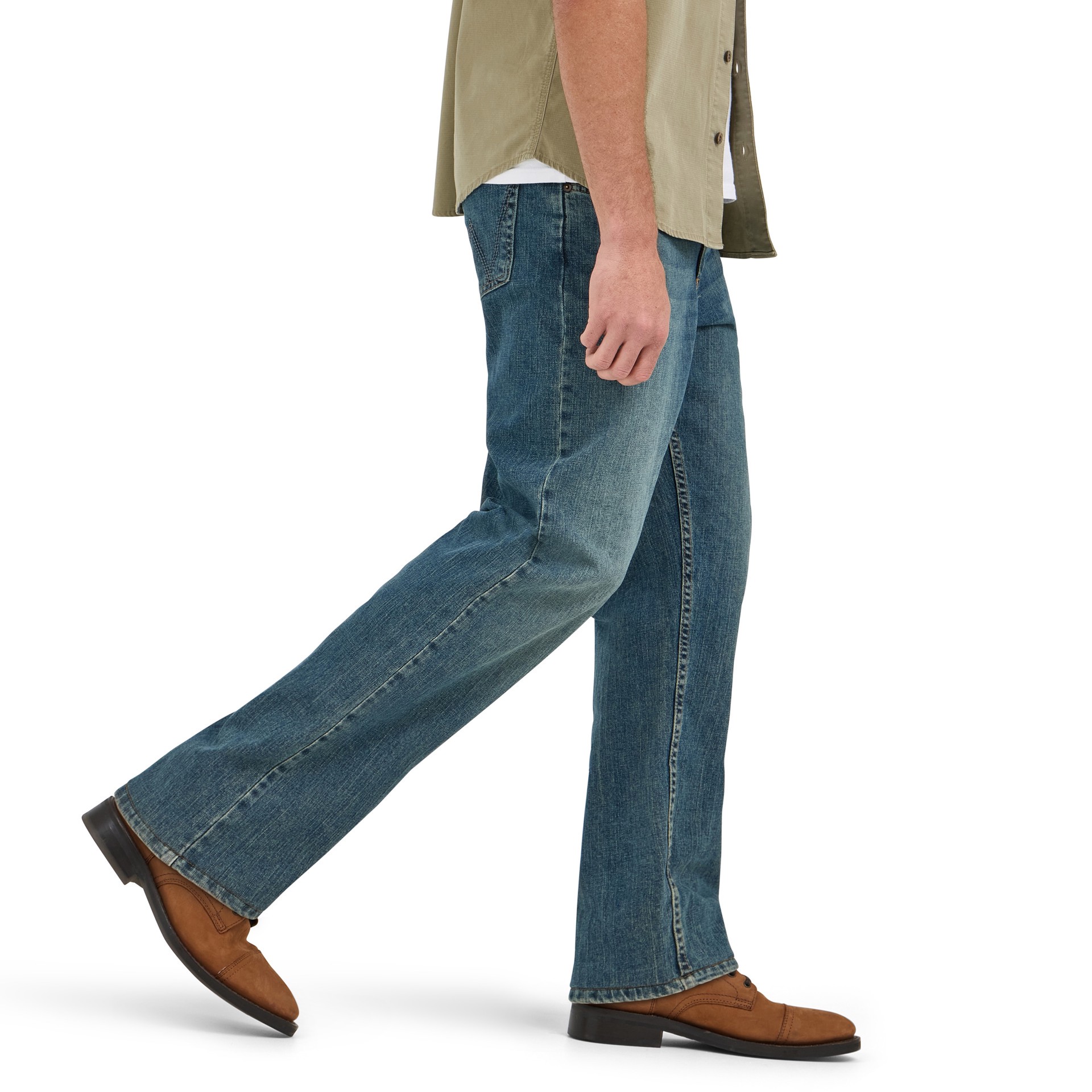 slide 3 of 5, Wrangler Men's Relaxed Fit Wrangler Genuine Denim Denim Jean work pants ( 38 x 32 ), 1 ct