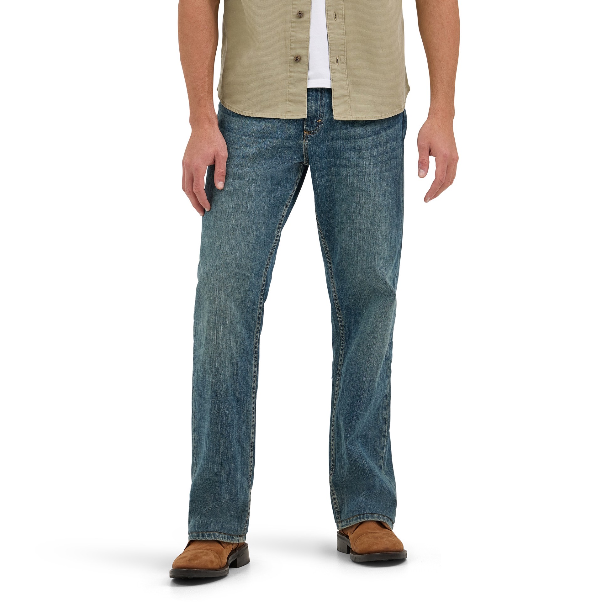 slide 1 of 5, Wrangler Men's Relaxed Fit Grey Tint Denim Jean work pants ( 38 x 30 ), 1 ct