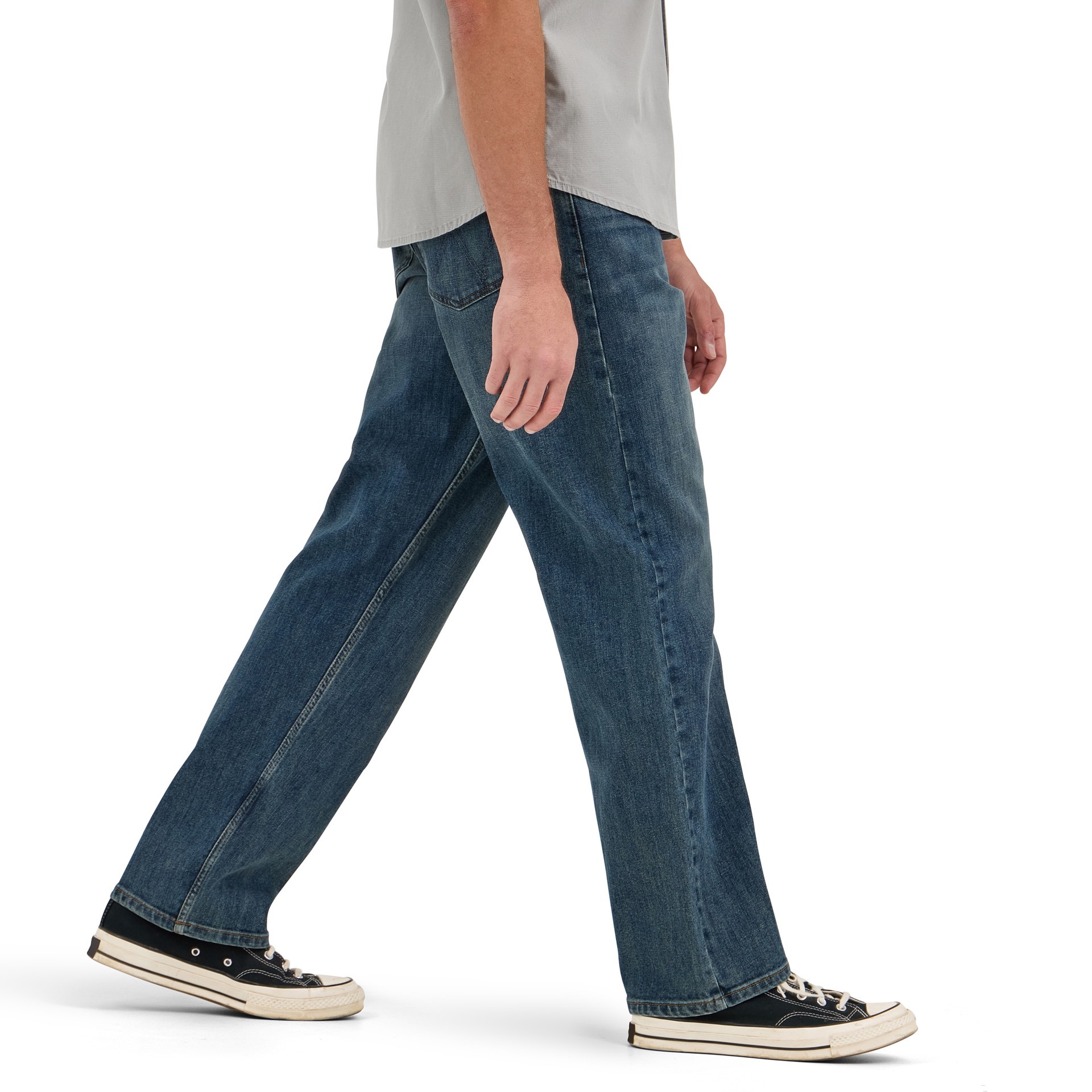 slide 3 of 5, Wrangler Men's Relaxed Fit Marine Denim Jean work pants ( 40 x 30 ), 1 ct