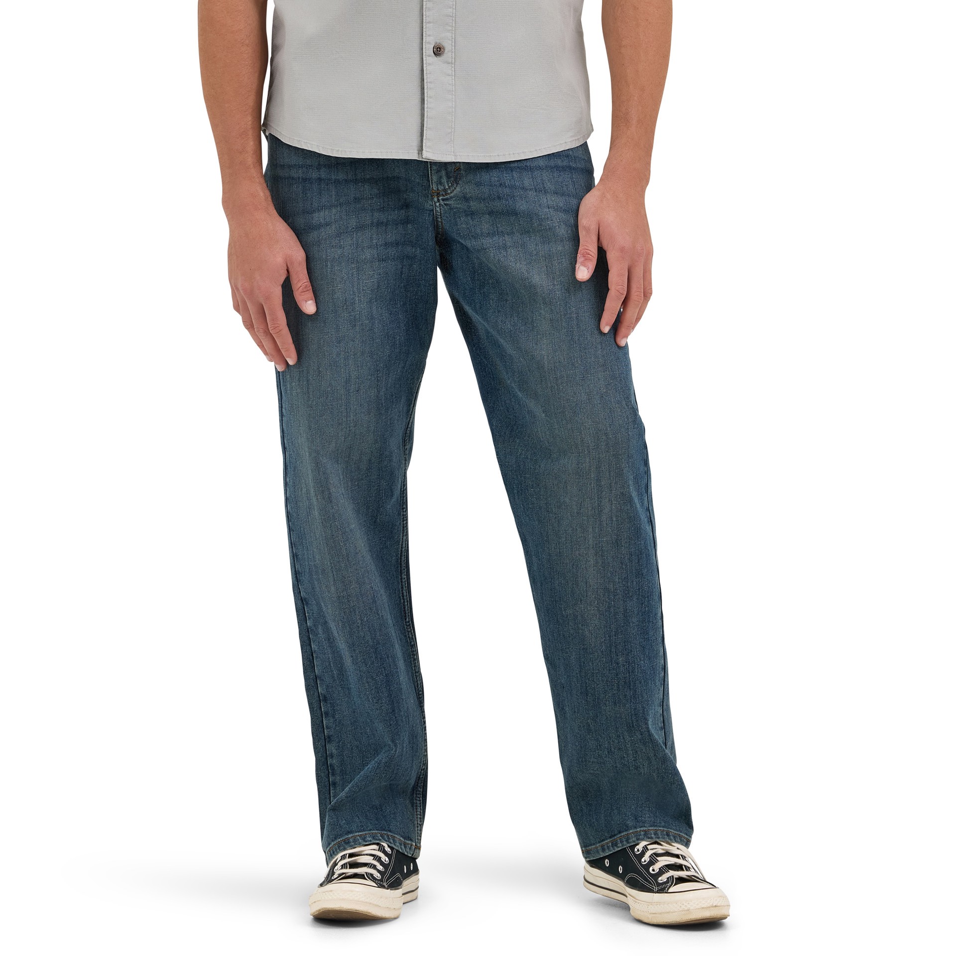 slide 1 of 5, Wrangler Men's Relaxed Fit Marine Denim Jean work pants ( 36 x 32 ), 1 ct