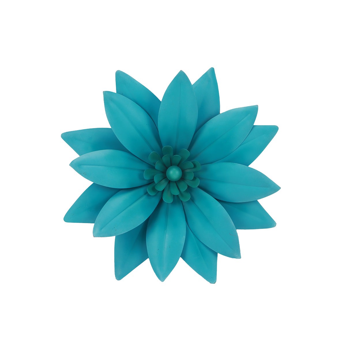 slide 1 of 6, Style Selections Flower Flower Blue 17.75-in H x 17.75-in W Garden Metal Hand-Painted 3D art, 1 ct