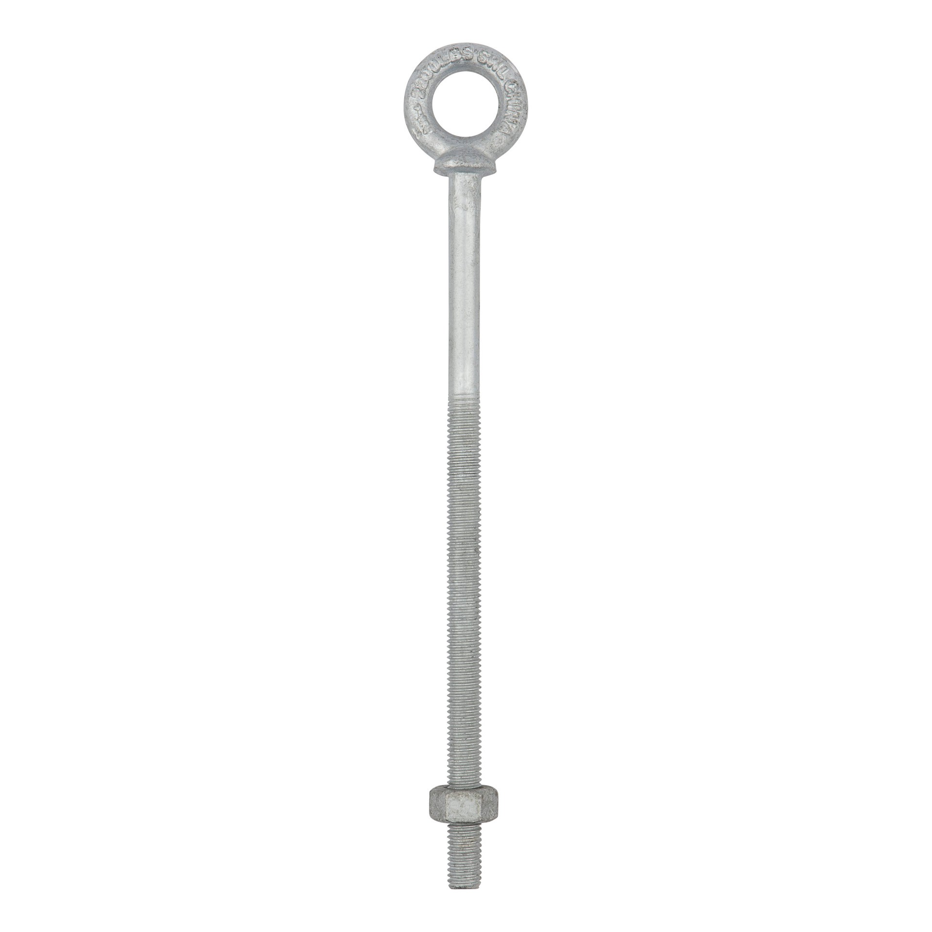 slide 2 of 5, National Hardware 1/2-in 1/2-in x 9-21/25-in Galvanized Interior/Exterior Coarse Thread Eye Bolt, 1 ct