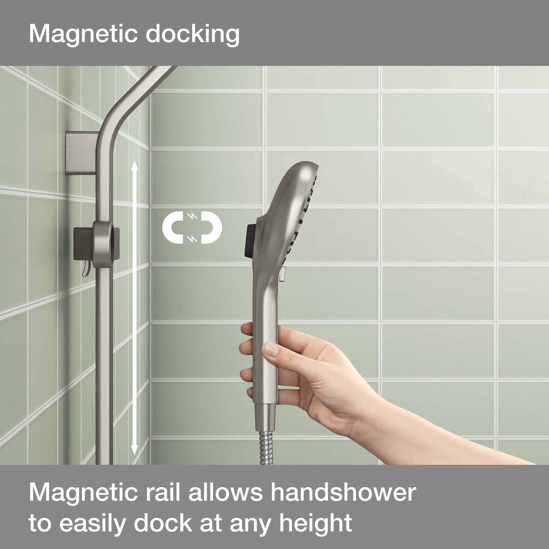 slide 5 of 6, KOHLER Raindet Vibrant Brushed Nickel 7.94-in Shower Faucet Bar System with 3-way Diverter, 1 ct