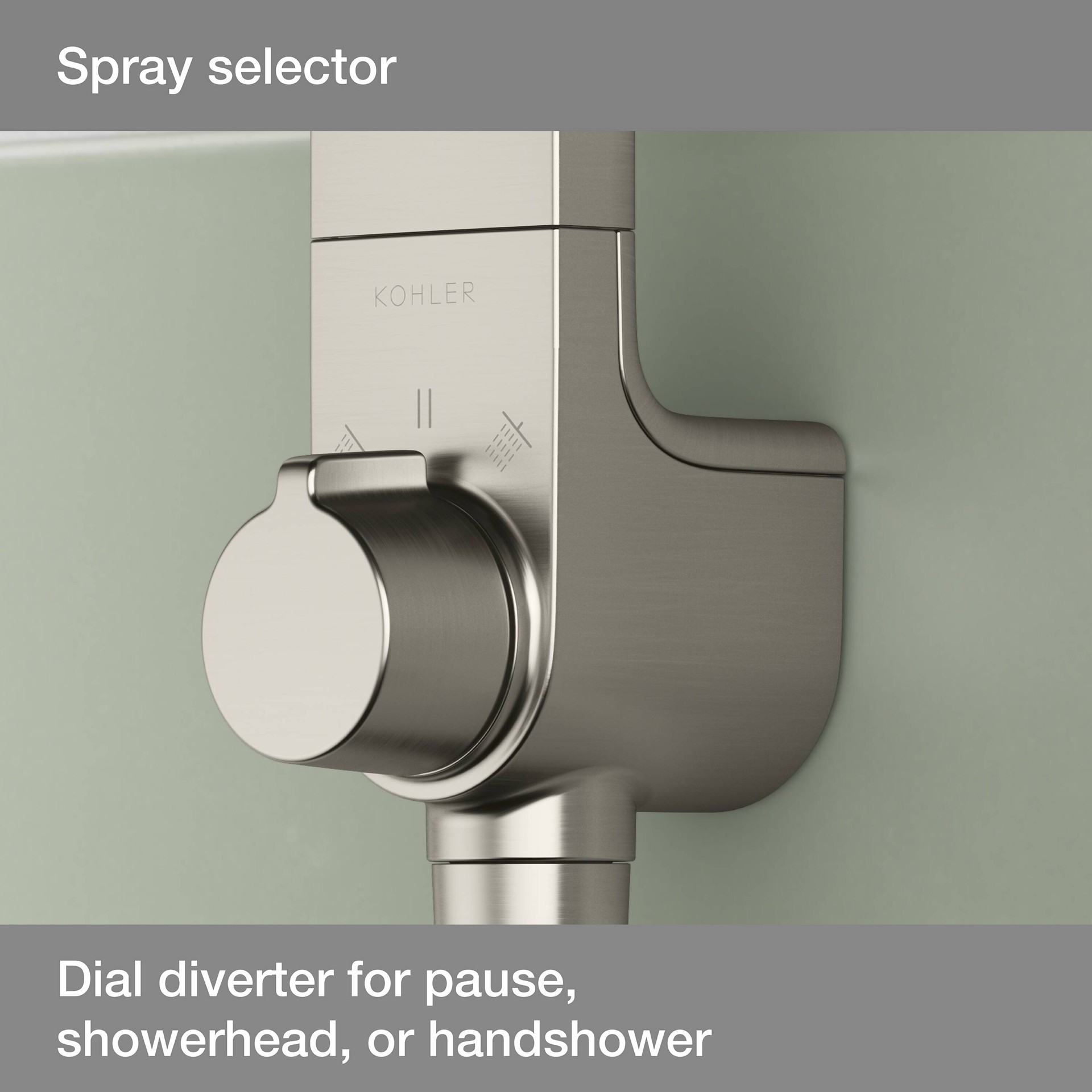 slide 6 of 6, KOHLER Raindet Vibrant Brushed Nickel 7.94-in Shower Faucet Bar System with 3-way Diverter, 1 ct
