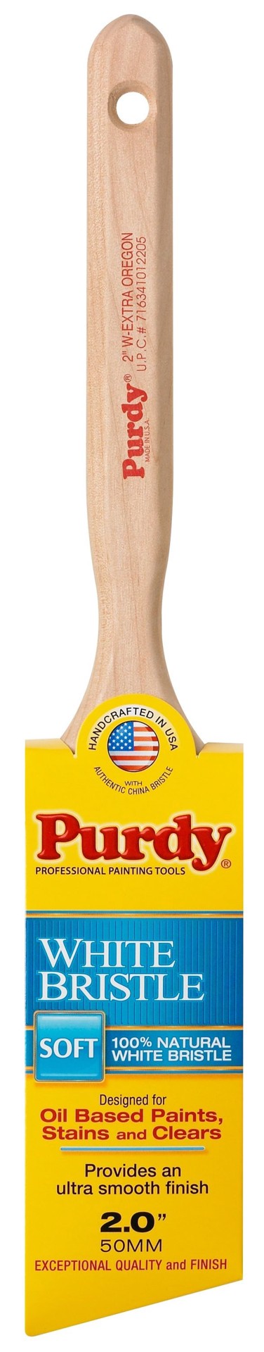 slide 1 of 6, Purdy White Bristle 2-in Reusable Angle Specialty Craft Brush, 1 ct