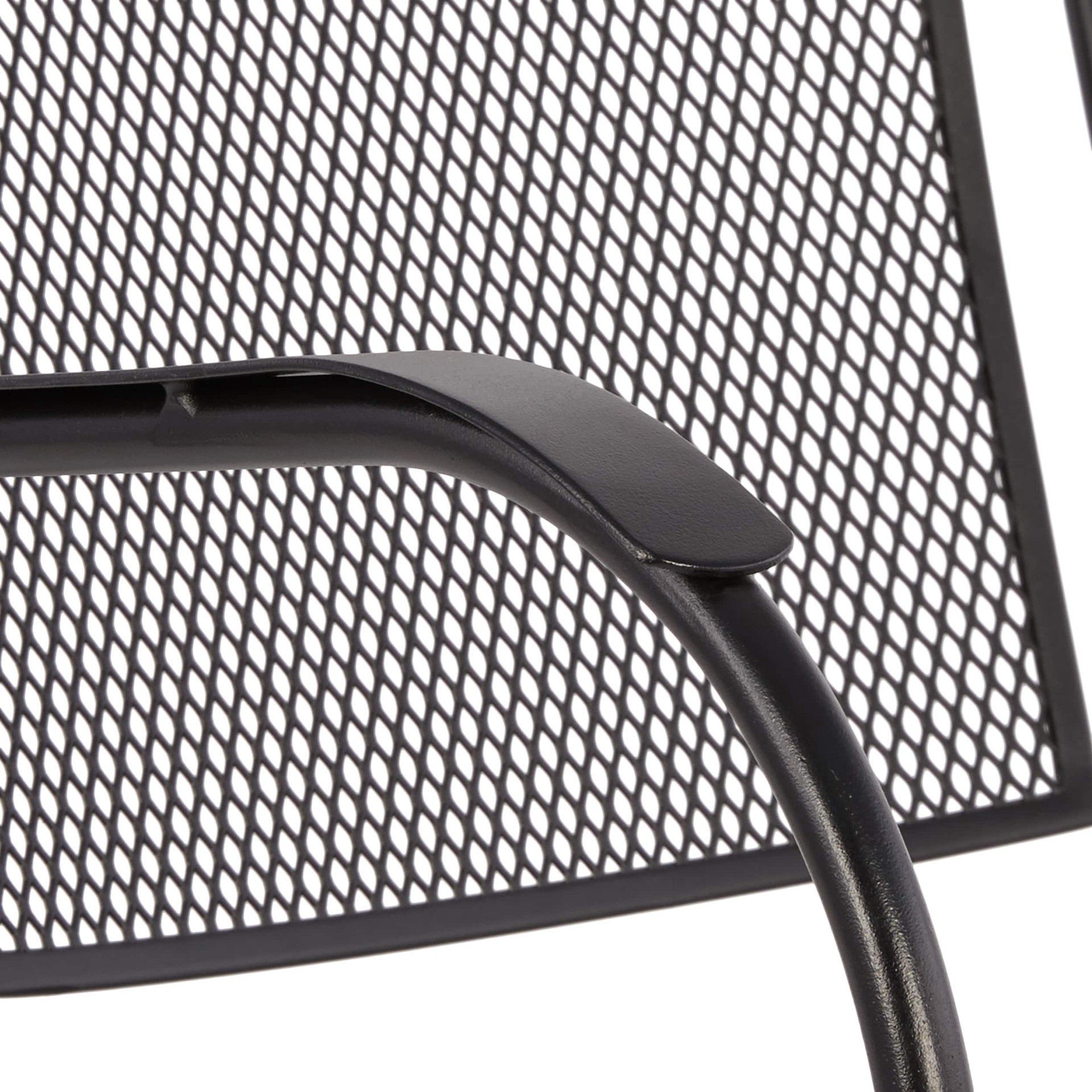 slide 4 of 6, Style Selections Davenport Stackable Black Steel Frame Stationary Dining Chair with Mesh Seat, 1 ct