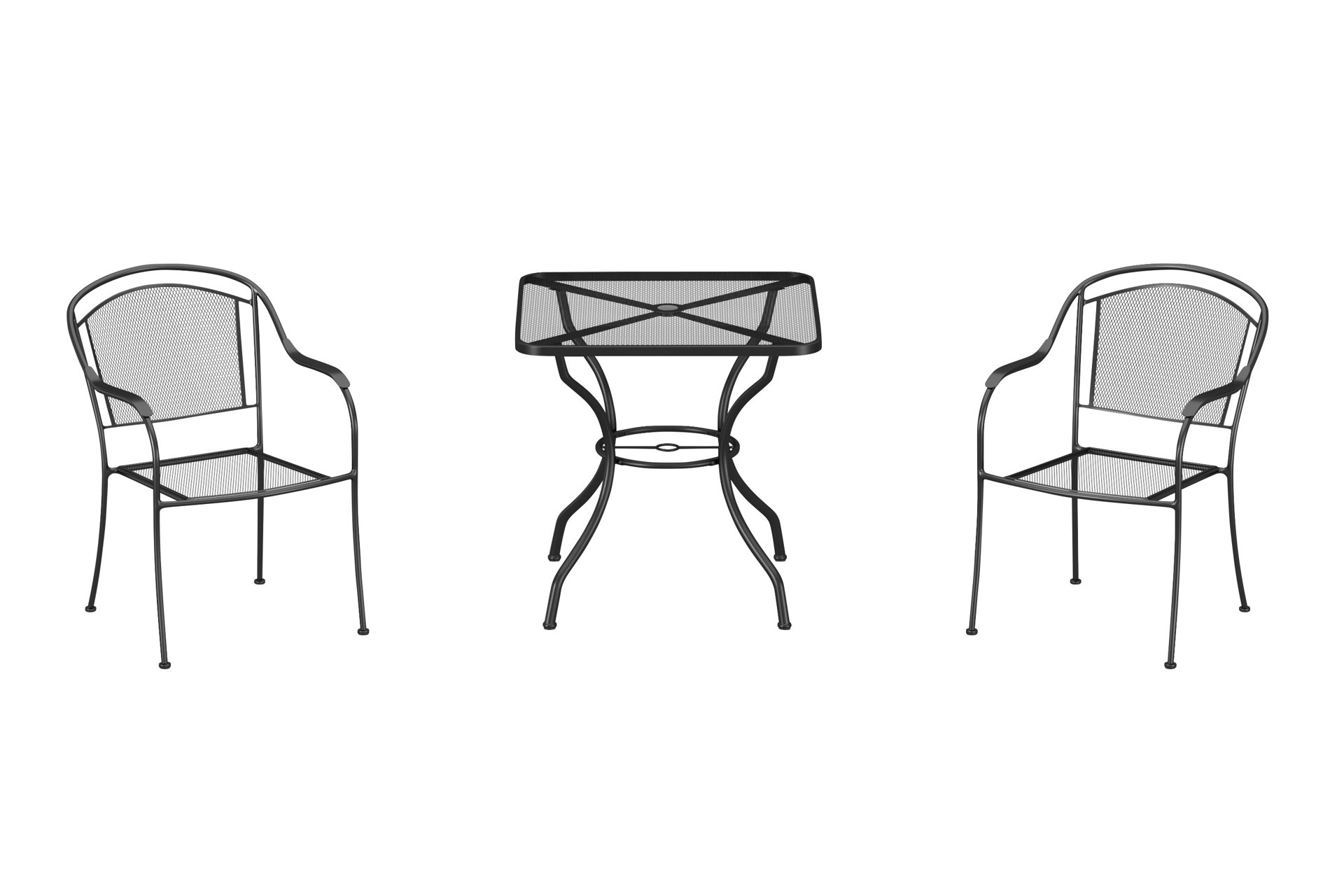 slide 6 of 6, Style Selections Davenport Stackable Black Steel Frame Stationary Dining Chair with Mesh Seat, 1 ct