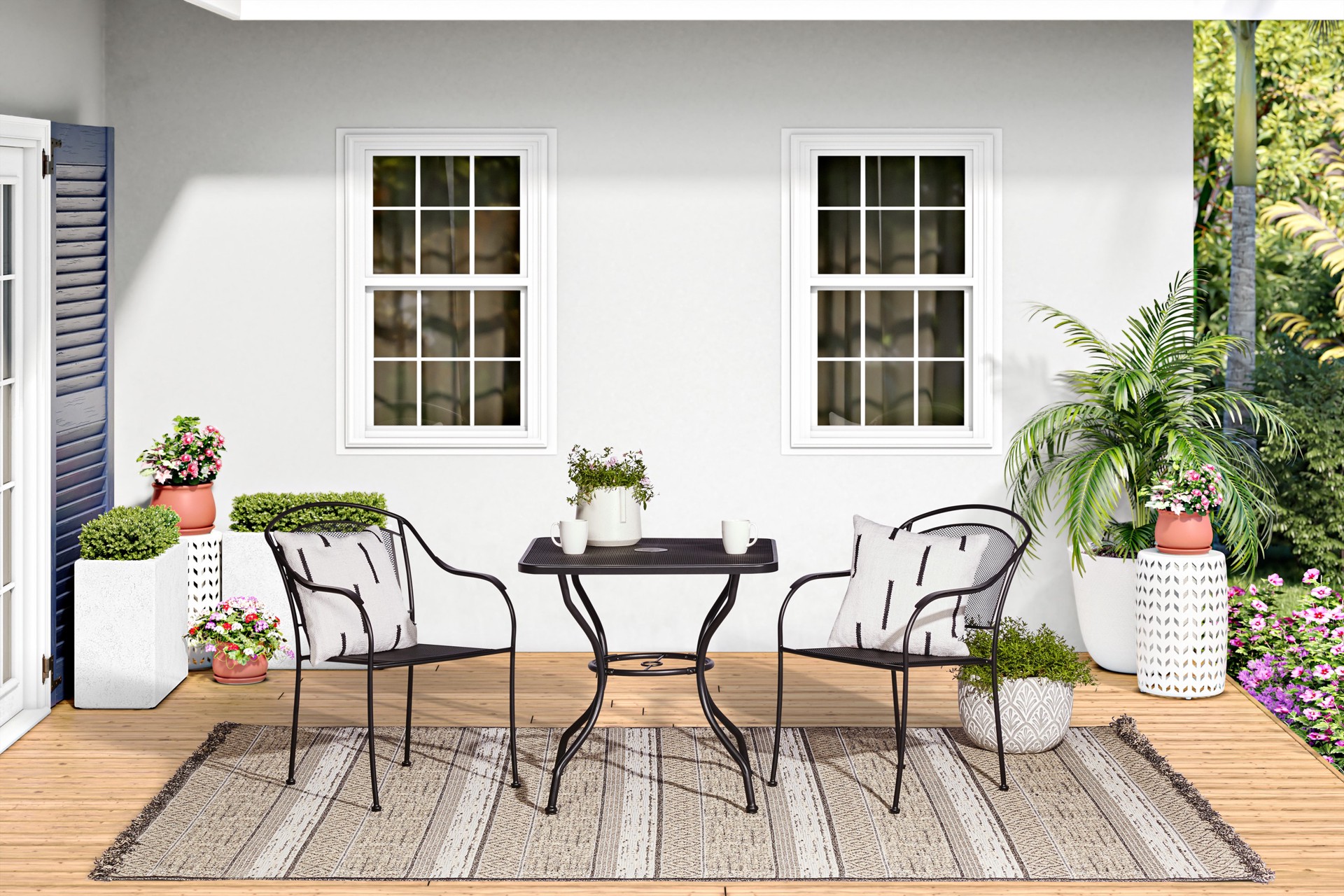 slide 2 of 6, Style Selections Davenport Square Outdoor Dining 29.92-in W x 29.92-in L with Umbrella Hole, 1 ct