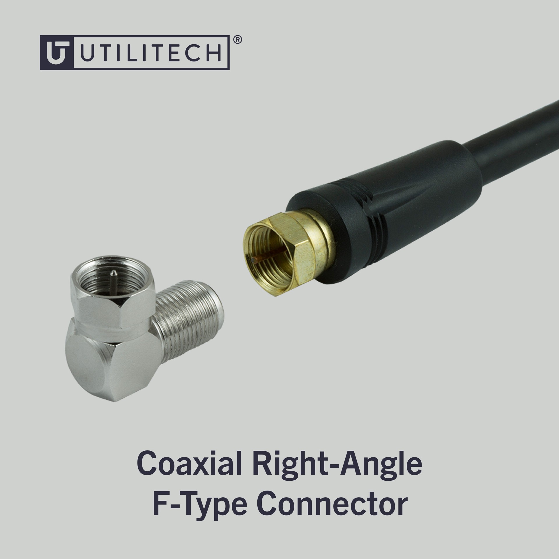 slide 4 of 6, Utilitech Nickel Right angle screw-on F-connector, 1 ct