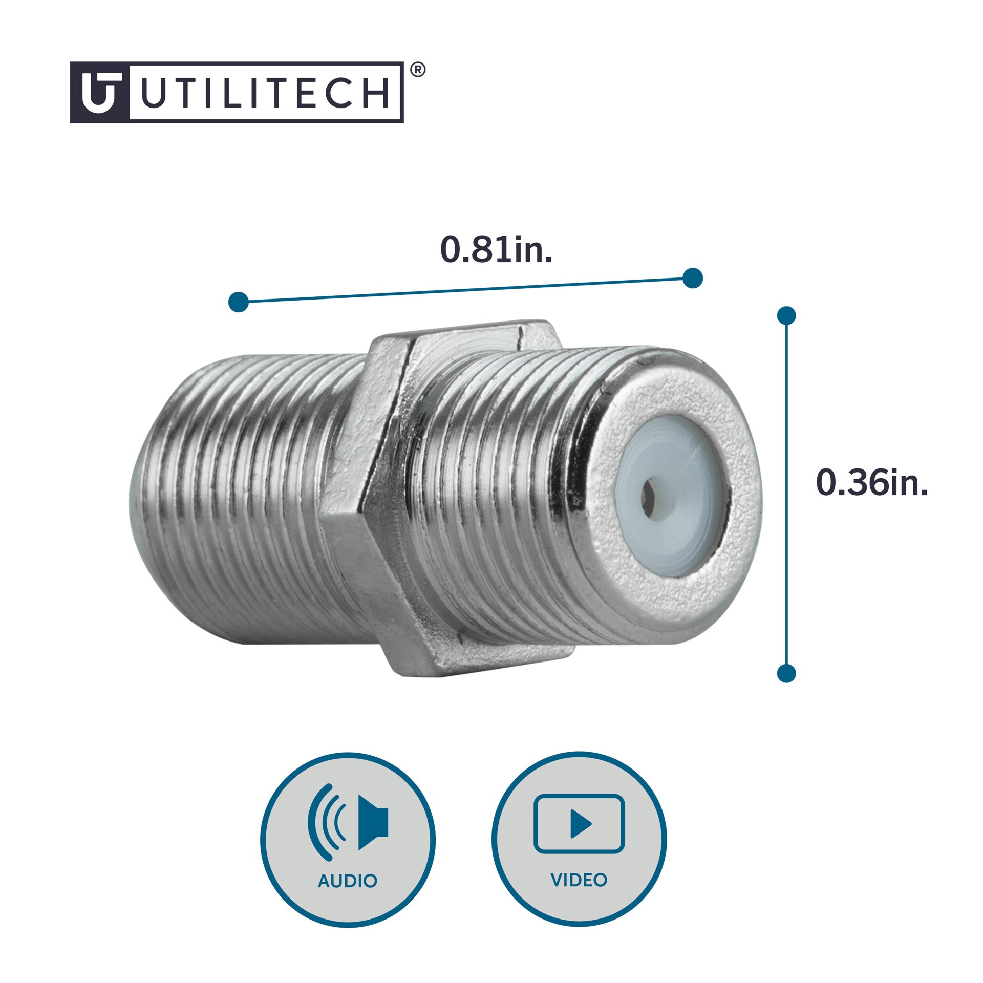 slide 5 of 6, Utilitech 4 -Pack Nickel Screw-on F-connector, 1 ct