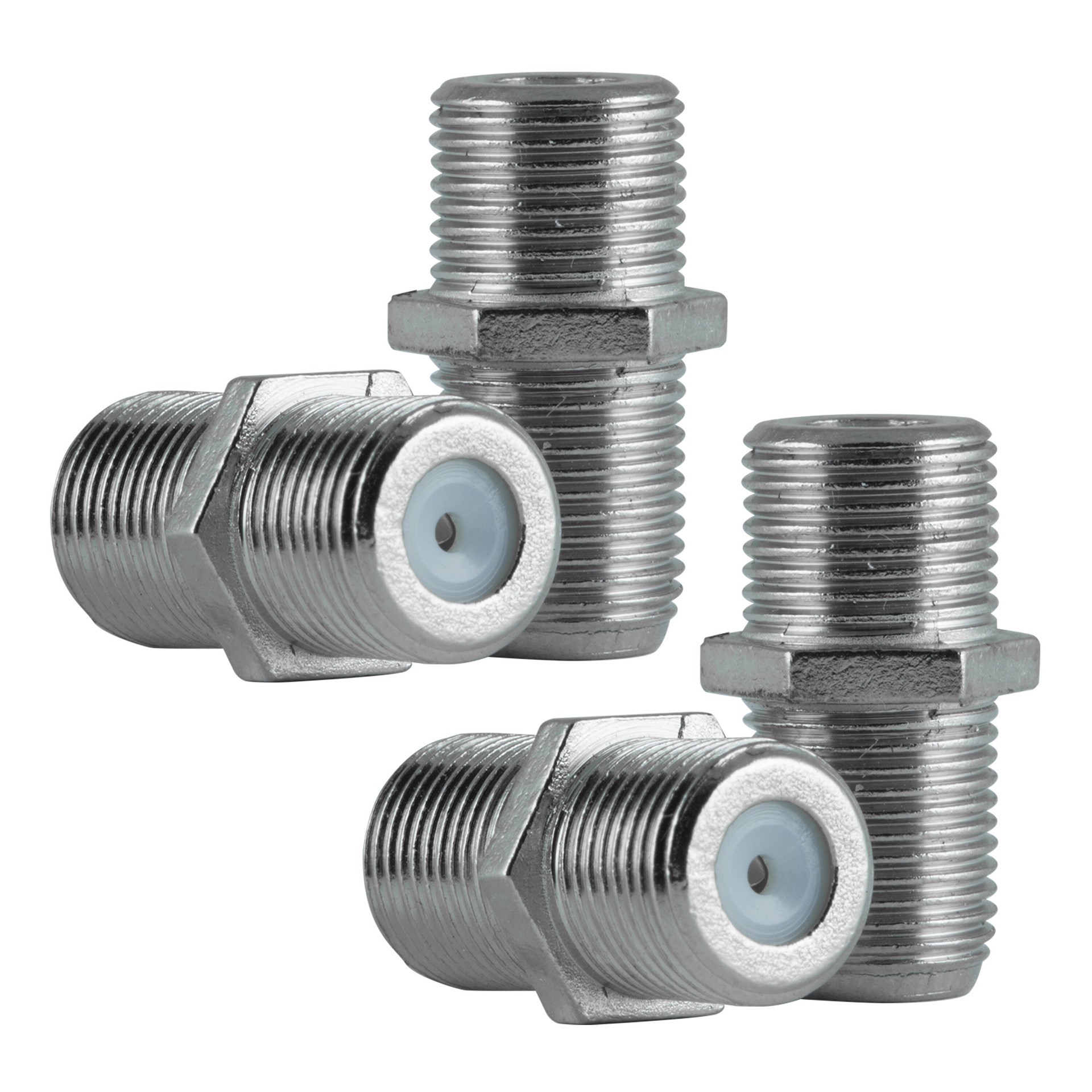 slide 1 of 6, Utilitech 4 -Pack Nickel Screw-on F-connector, 1 ct