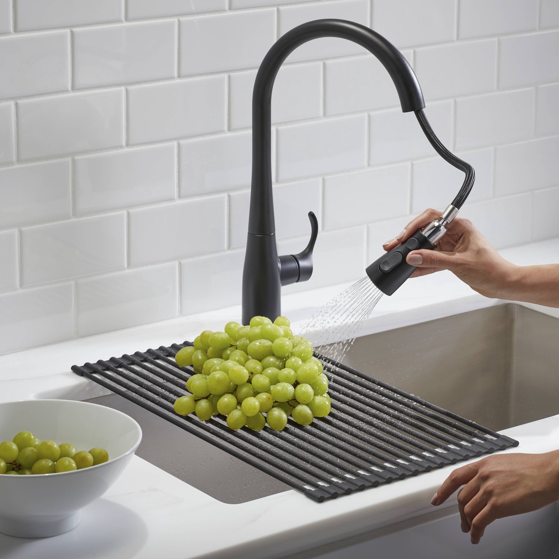 slide 2 of 6, KOHLER 11-in x 19.5-in Silicone Sink grid, 1 ct