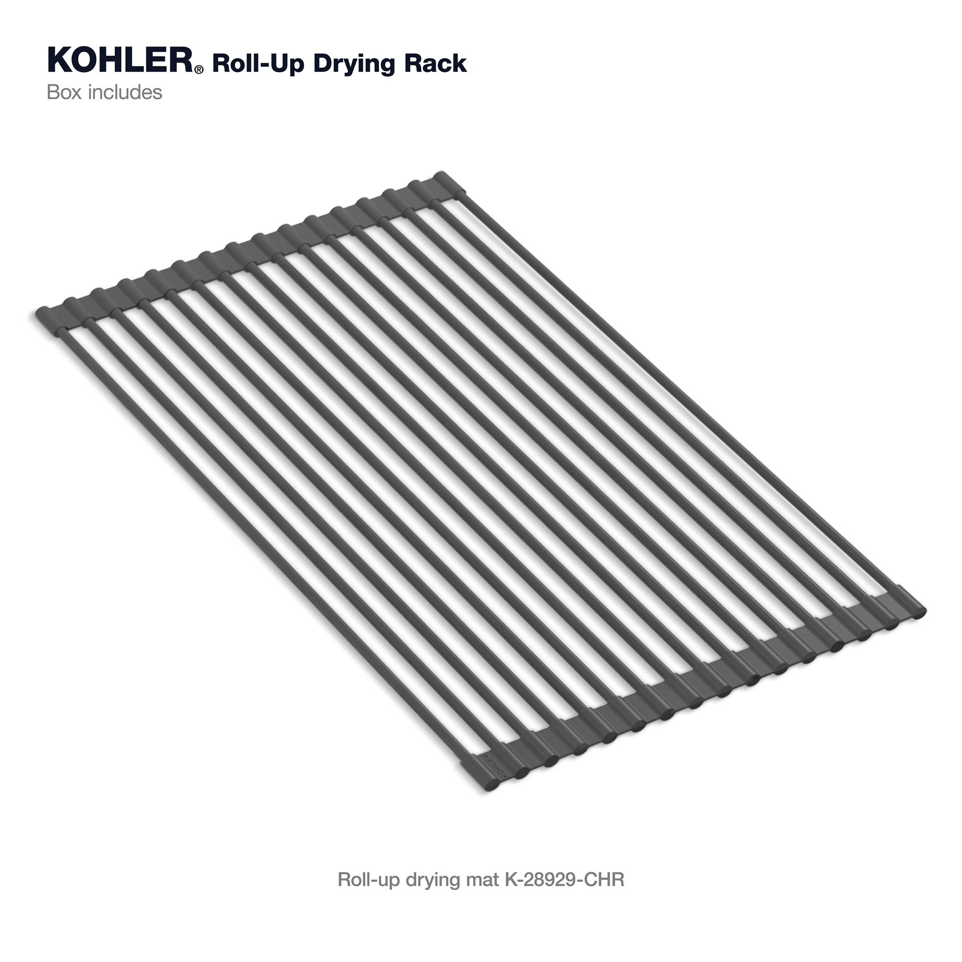 slide 5 of 6, KOHLER 11-in x 19.5-in Silicone Sink grid, 1 ct
