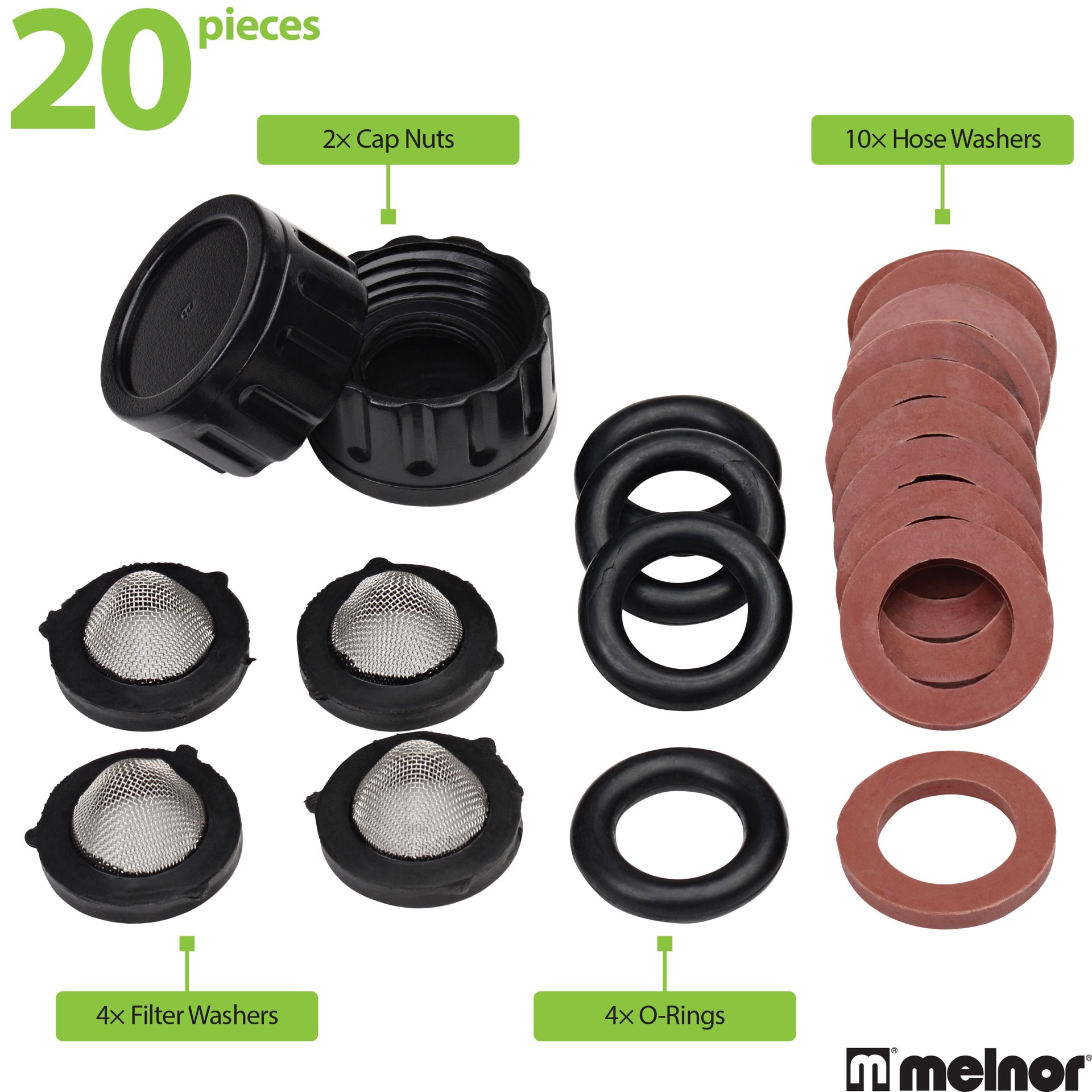slide 2 of 4, Melnor Plastic, Rubber Hose washers, 1 ct
