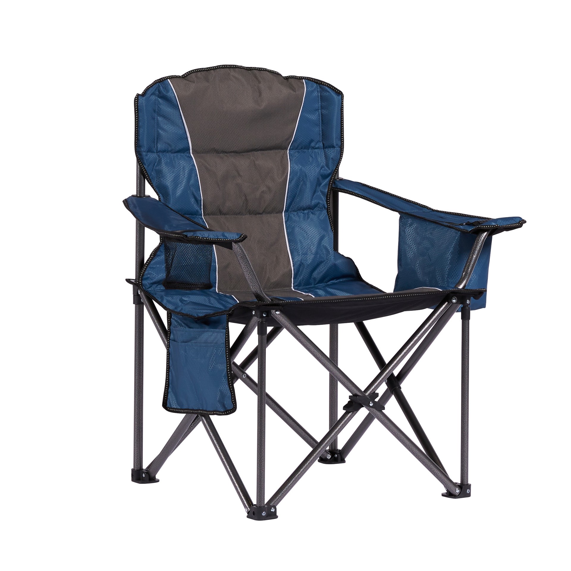 slide 1 of 6, Style Selections Polyester Blue and Gray Folding Camping chair Carrying Strap/Handle Included, 1 ct