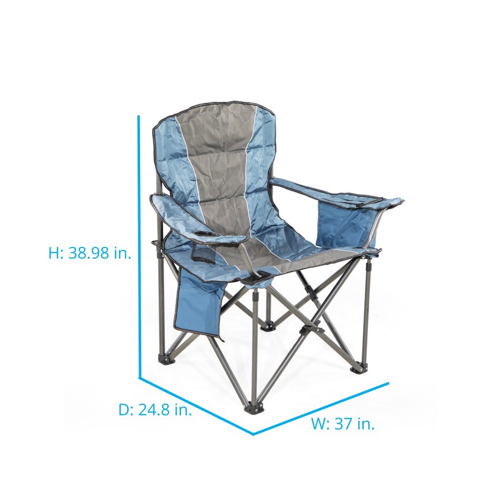 slide 4 of 6, Style Selections Polyester Blue and Gray Folding Camping chair Carrying Strap/Handle Included, 1 ct