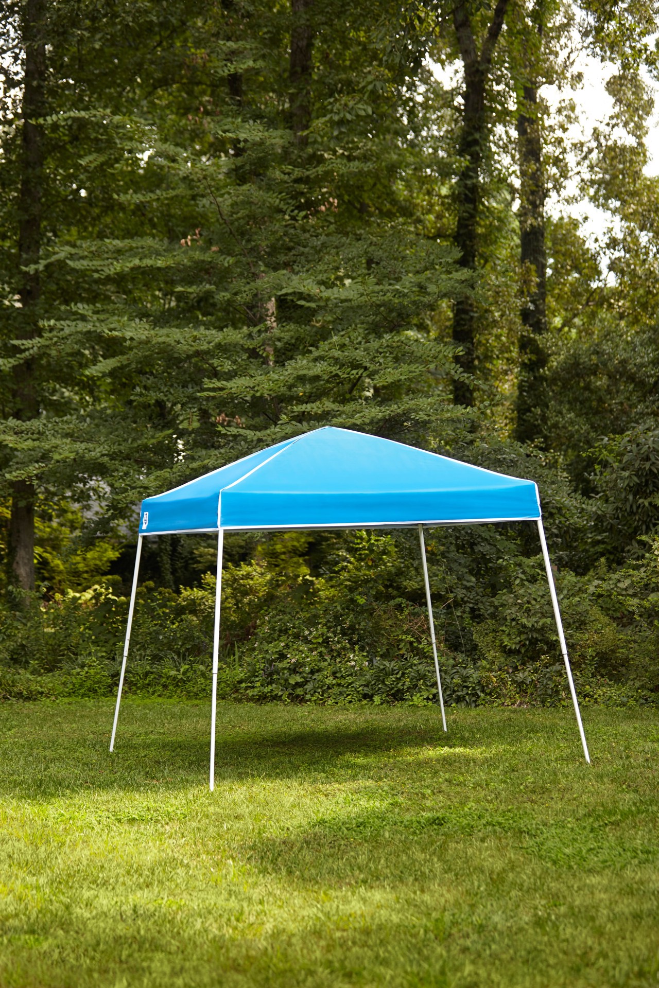 slide 6 of 6, Z-Shade 10-ft x 10-ft Rectangle White steel frame with blue fabric top Pop-up canopy, 1 ct