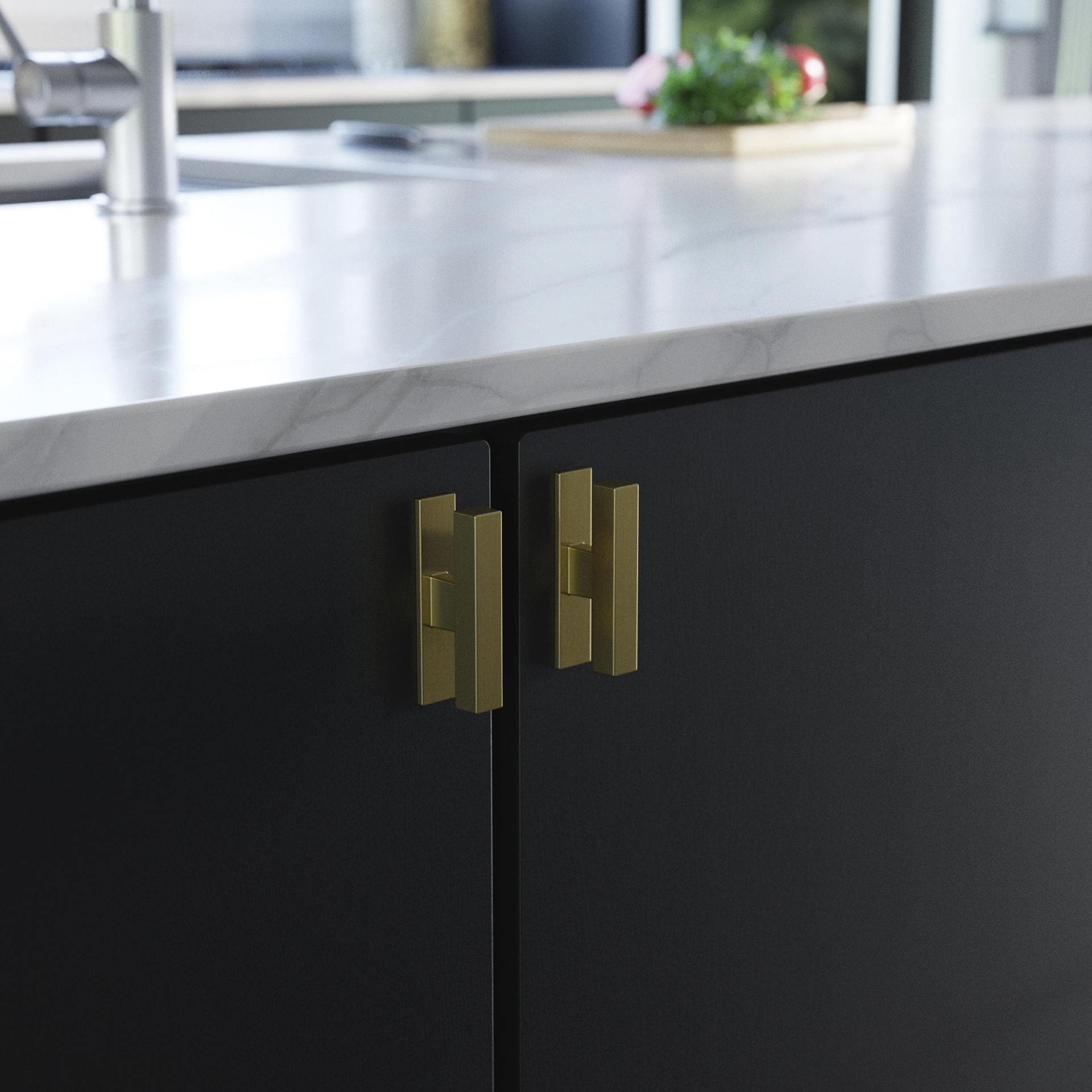 slide 2 of 6, Origin 21 Mikkel 2-3/4-in Brushed Brass Bar Modern Cabinet Knob, 1 ct