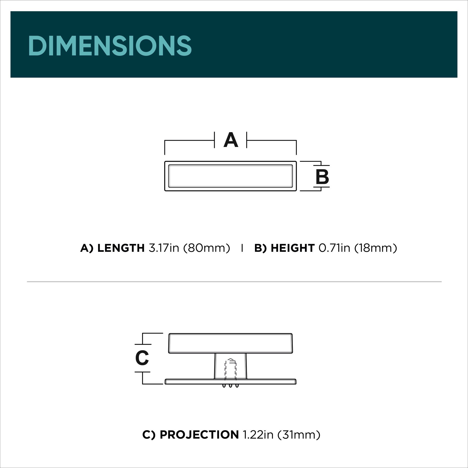 slide 6 of 6, Origin 21 Mikkel 2-3/4-in Brushed Brass Bar Modern Cabinet Knob, 1 ct