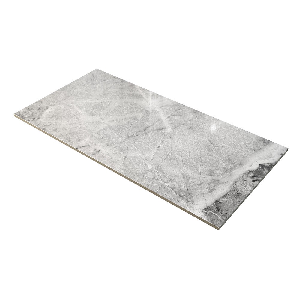slide 2 of 6, Origin 21 White/Grey 12-in x 24-in Polished Porcelain Marble Look Floor and Wall Tile (1.937-sq. ft/ Piece), 1 ct