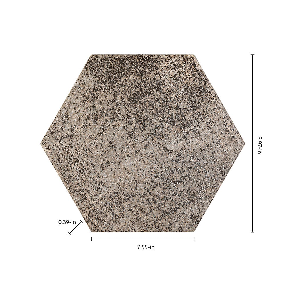 slide 6 of 6, allen + roth Metallic Hex 8-in x 9-in Matte Porcelain Hexagon Floor and Wall Tile ( 0.376-sq ft Piece ), 1 ct