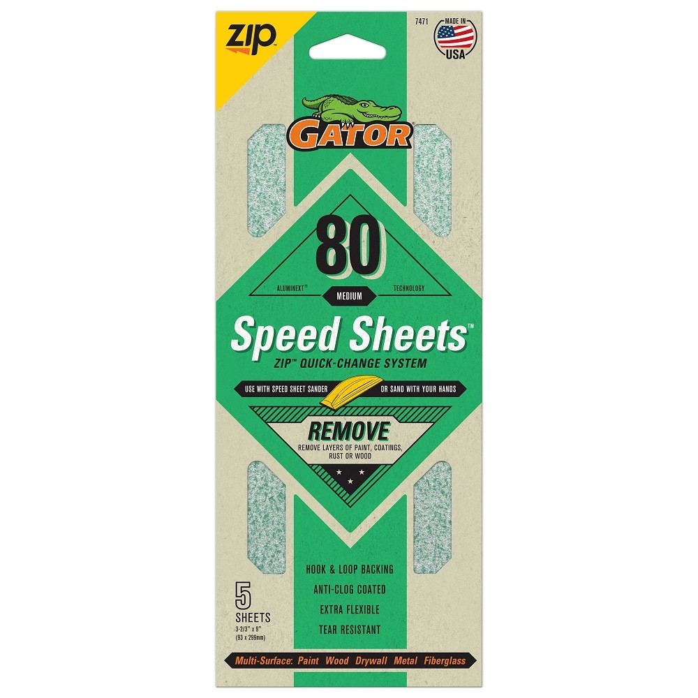 slide 1 of 6, Gator AlumiNext Medium 80 -Grit Sheet Sandpaper 4.25-Inches W x 10.25-Inches L 5 -Pack, 1 ct