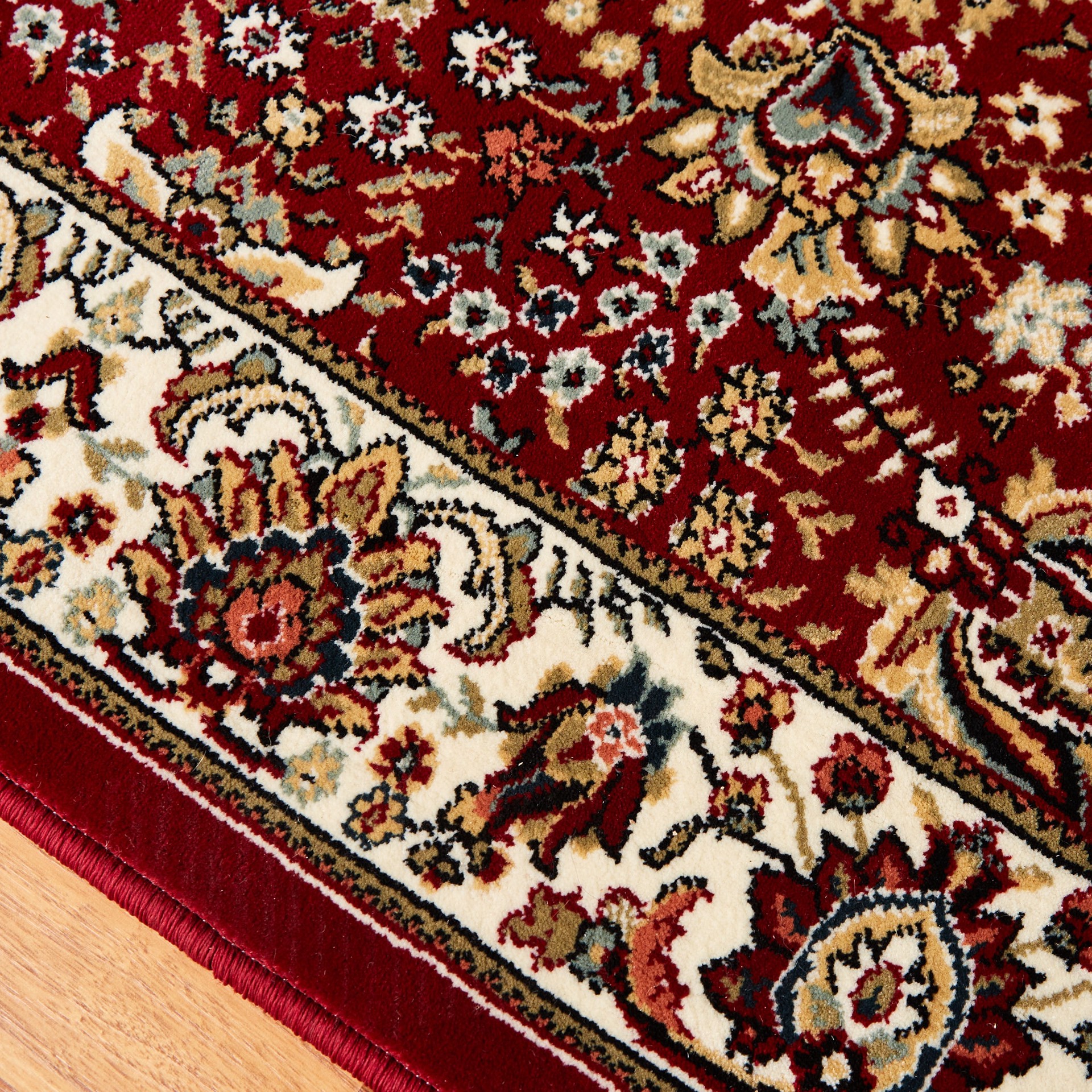 slide 2 of 6, allen + roth Koralin 5 x 8 (ft) Loomed Red Rectangular Indoor Floral/Botanical Oriental Pet Friendly Area rug, 1 ct