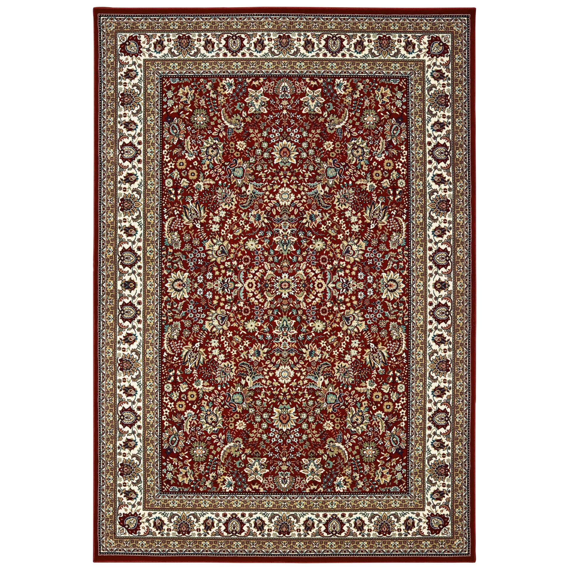 slide 5 of 6, allen + roth Koralin 5 x 8 (ft) Loomed Red Rectangular Indoor Floral/Botanical Oriental Pet Friendly Area rug, 1 ct