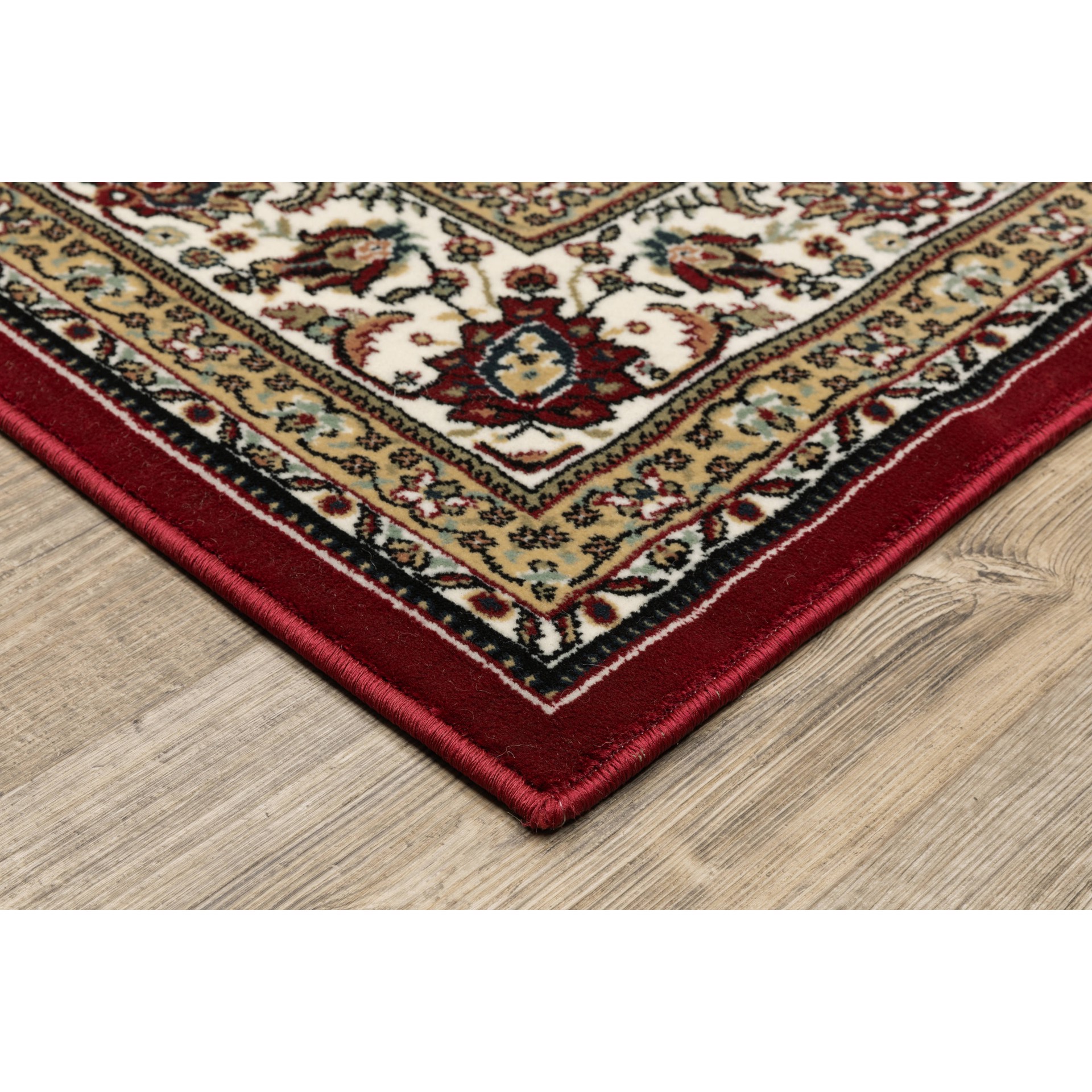 slide 6 of 6, allen + roth Koralin 5 x 8 (ft) Loomed Red Rectangular Indoor Floral/Botanical Oriental Pet Friendly Area rug, 1 ct