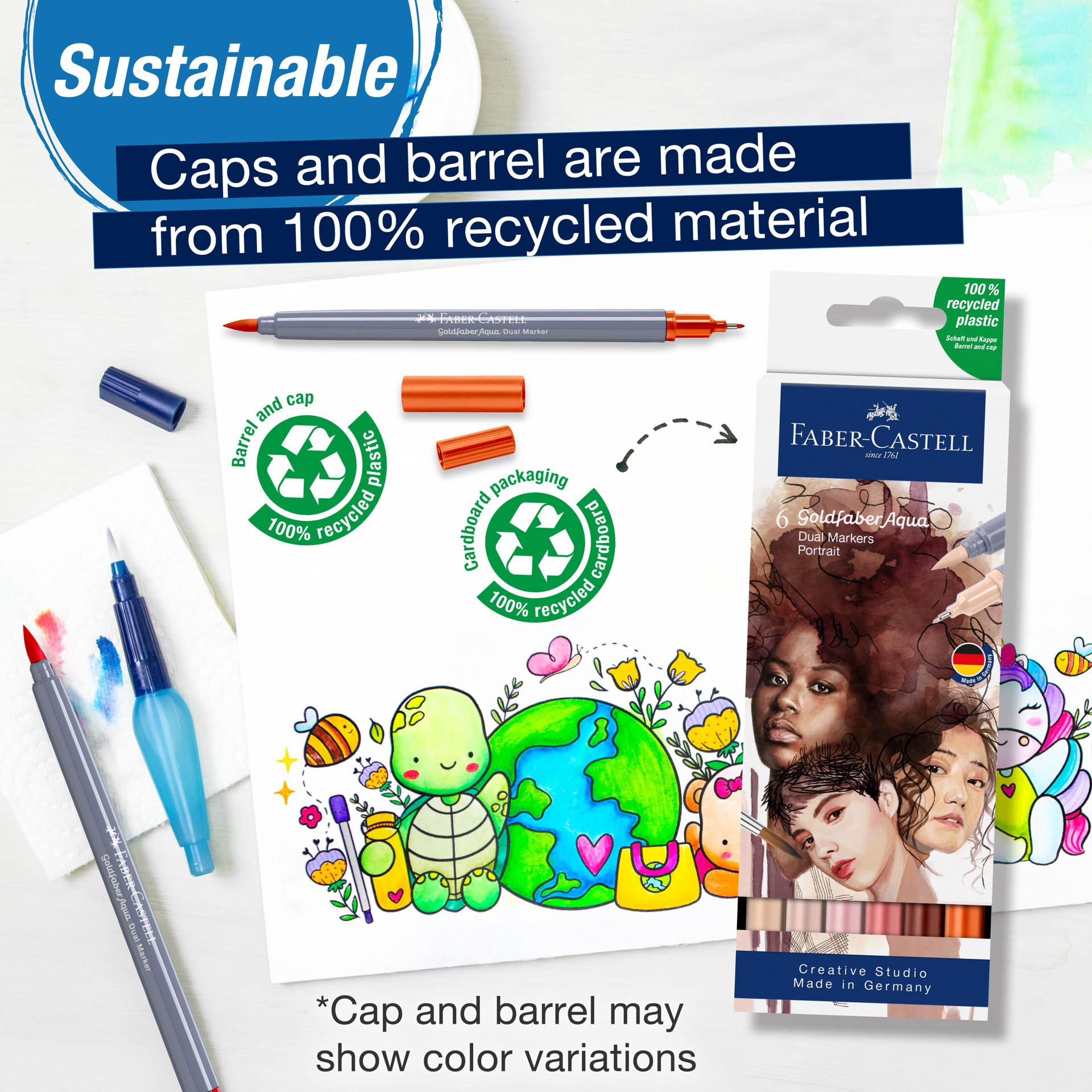 slide 6 of 6, Faber-Castell Goldfaber Aqua Portrait Dual-Tip Marker Set, 1 ct