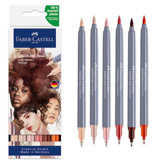 slide 1 of 6, Faber-Castell Goldfaber Aqua Portrait Dual-Tip Marker Set, 1 ct