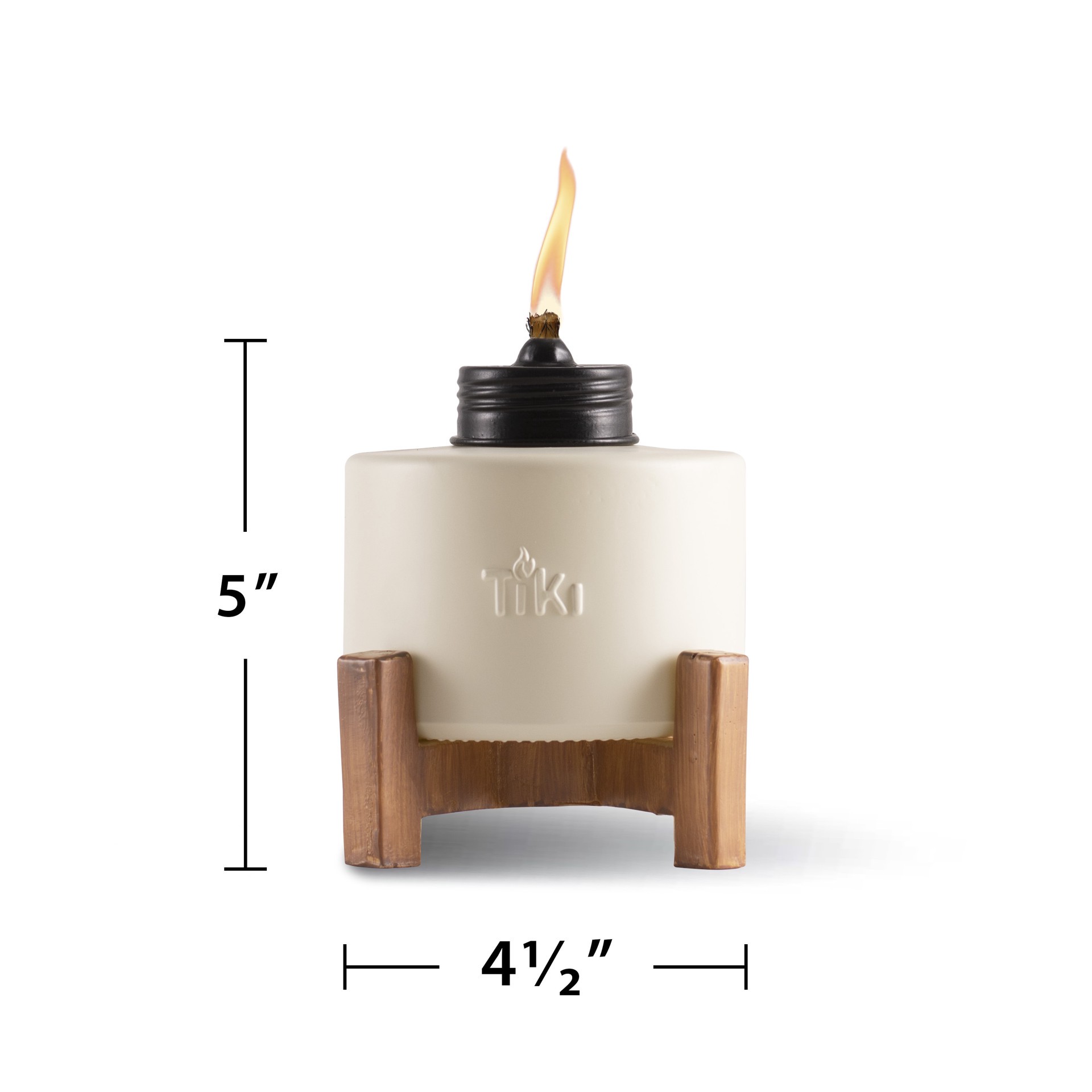 slide 6 of 6, TIKI TIKI Brand Tabletop Torch 5 Inches Cool Gray Matte Glass Tabletop torch, 1 ct