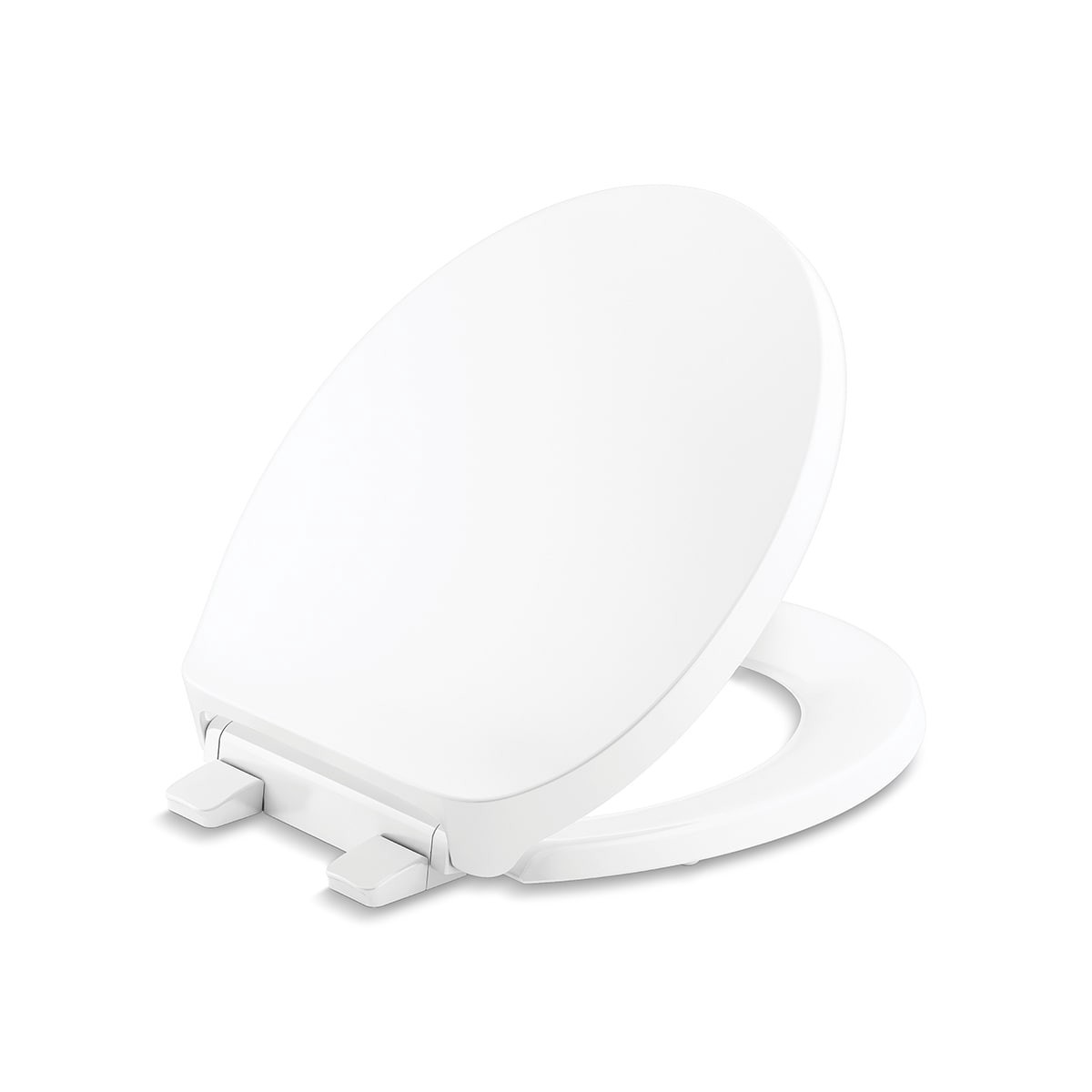 slide 1 of 6, KOHLER Drift Tab Plastic White Round Soft Close Toilet Seat, 1 ct