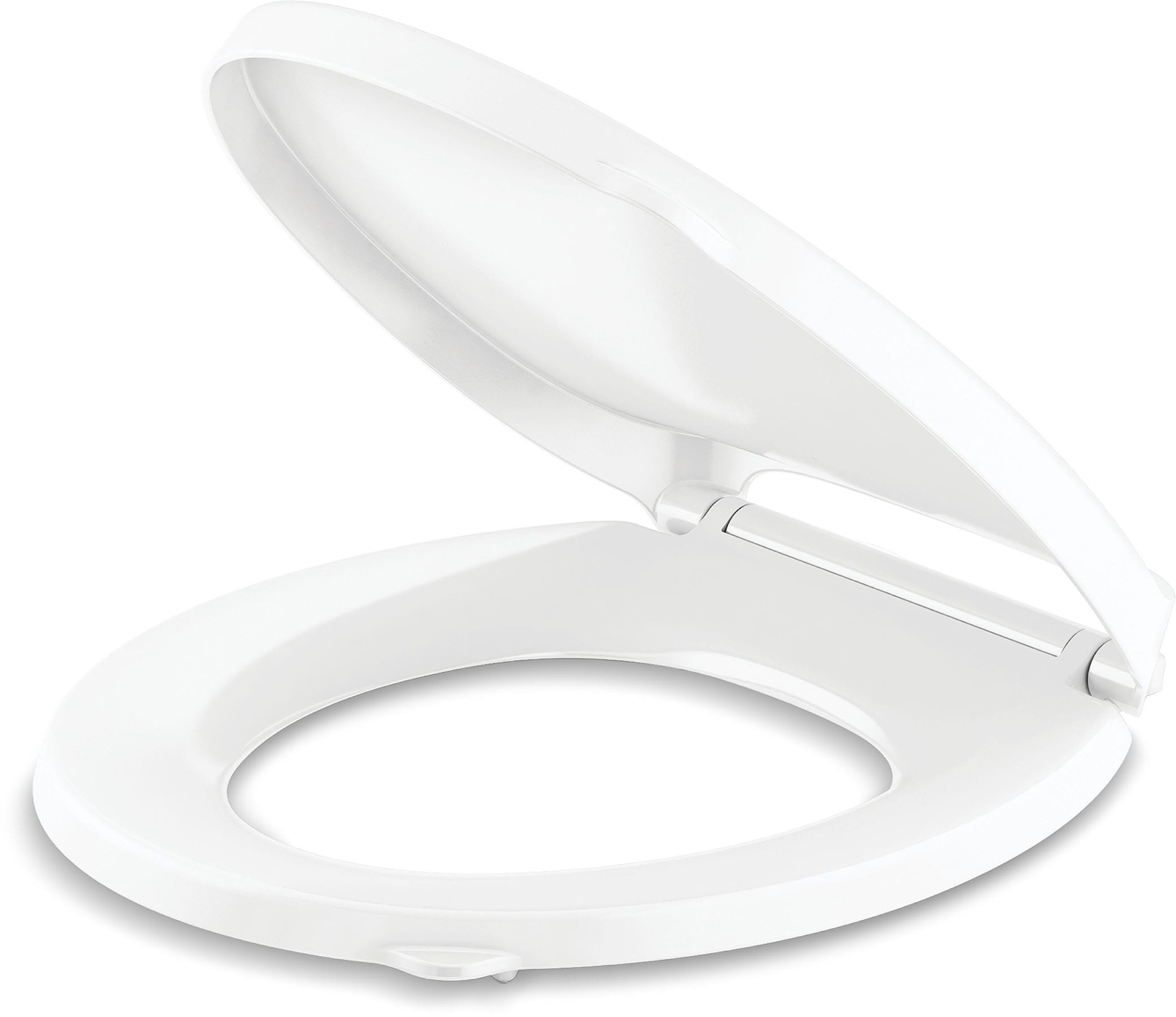 slide 5 of 6, KOHLER Drift Tab Plastic White Round Soft Close Toilet Seat, 1 ct