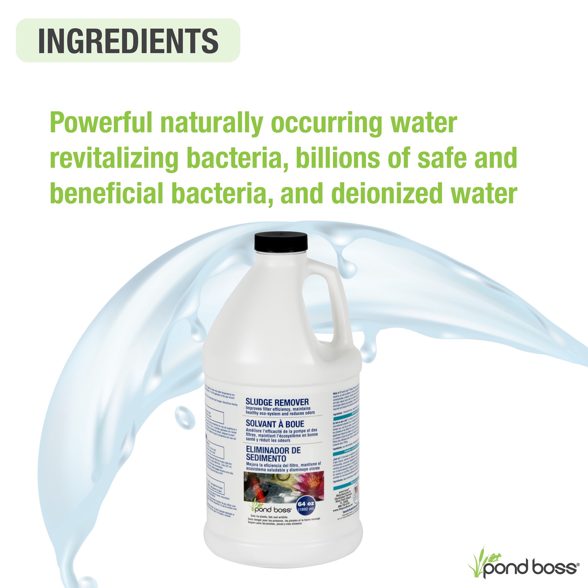 slide 6 of 6, pond boss Sludge Remover 64 oz Pond Liquid Sludge remover 64 Fluid ounce(s), 1 ct