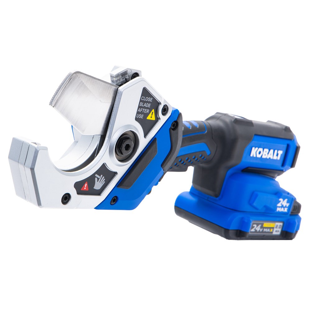 slide 3 of 6, Kobalt 24v 24-volt 2-3/8 Multipurpose PVC PEX cutter 2 Ah Cordless Battery Included , Charger Included, 1 ct