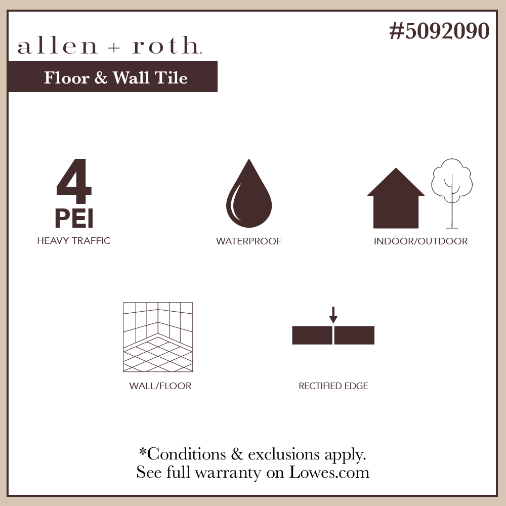 slide 2 of 6, allen + roth Danish Limestone Gray 3-in x 12-in Matte Porcelain Floor and Wall Tile ( 0.22-sq ft Piece ), 1 ct