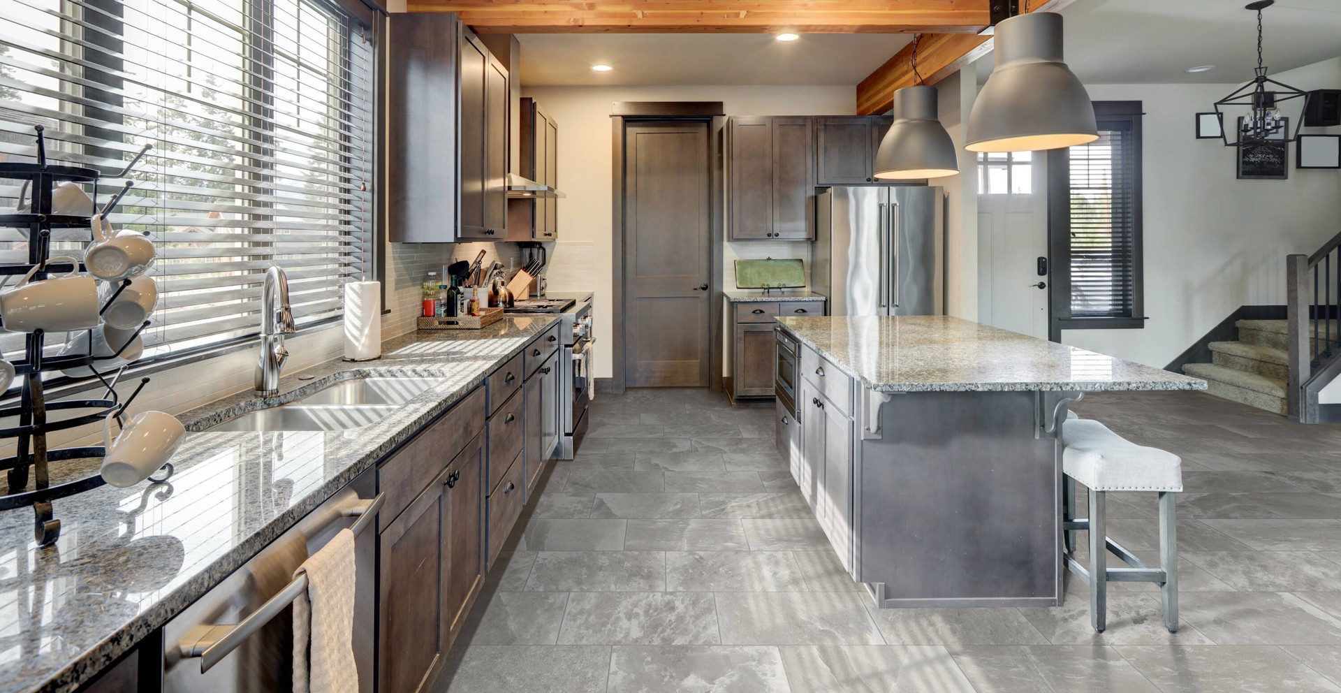 slide 4 of 6, allen + roth Danish Limestone Gray 3-in x 12-in Matte Porcelain Floor and Wall Tile ( 0.22-sq ft Piece ), 1 ct