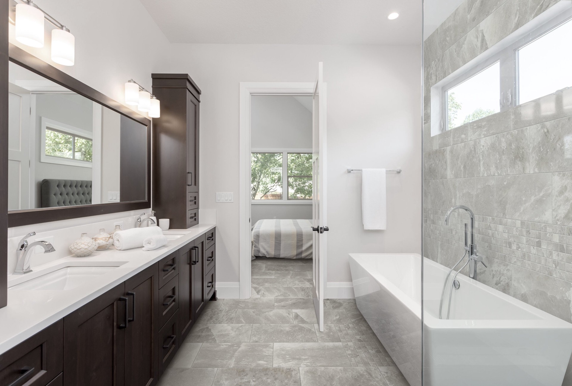 slide 5 of 6, allen + roth Danish Limestone Gray 3-in x 12-in Matte Porcelain Floor and Wall Tile ( 0.22-sq ft Piece ), 1 ct