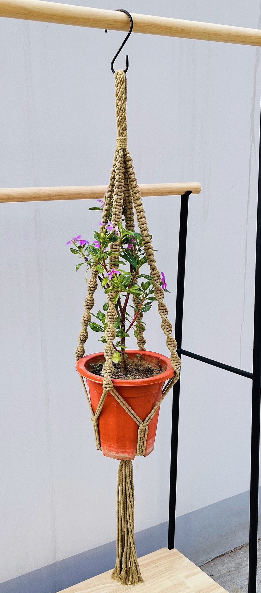 slide 3 of 6, allen + roth 43-in Brown Macrame Plant hook(s), 1 ct