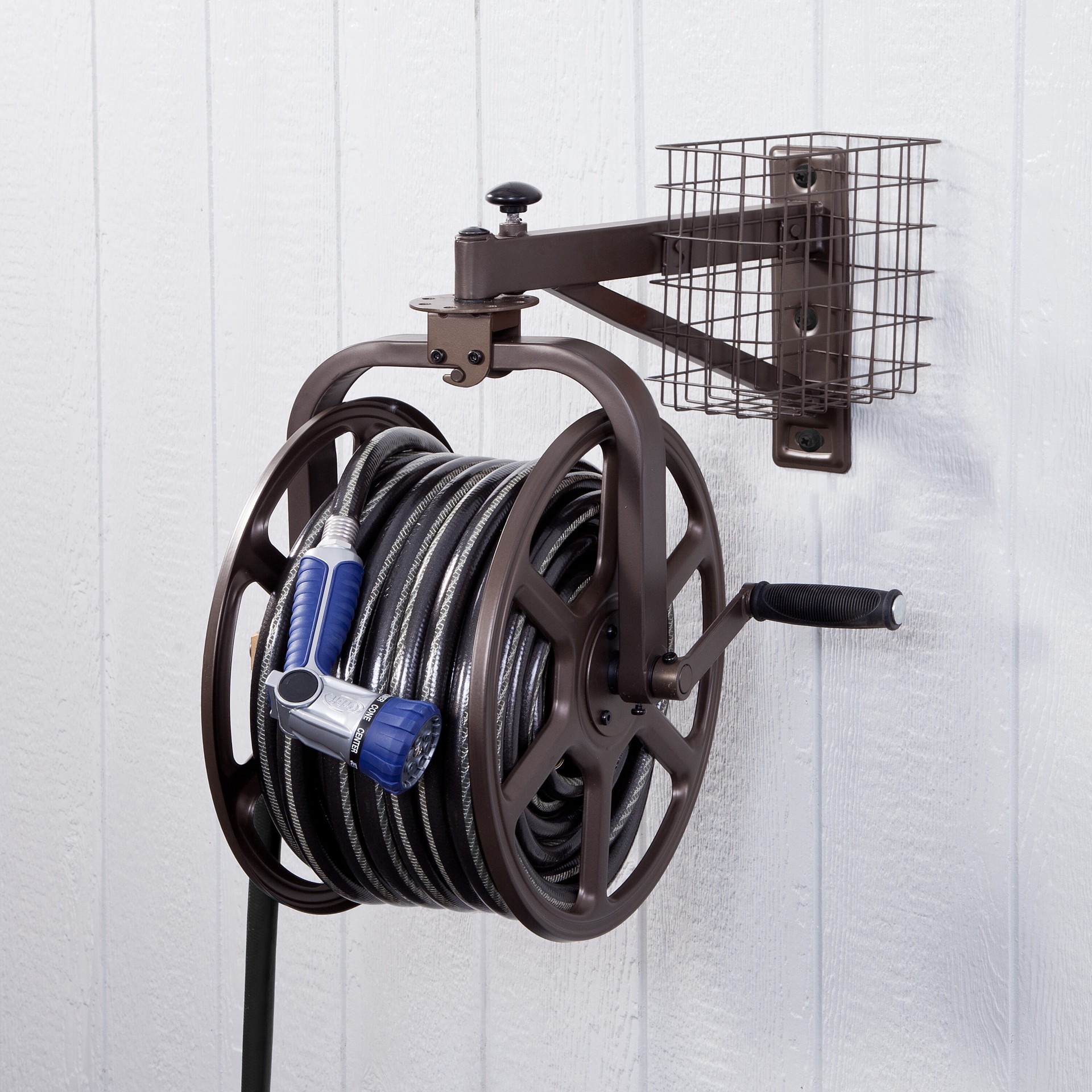 slide 2 of 6, Style Selections Steel 125-ft Wall-mount Hose Reel, 1 ct